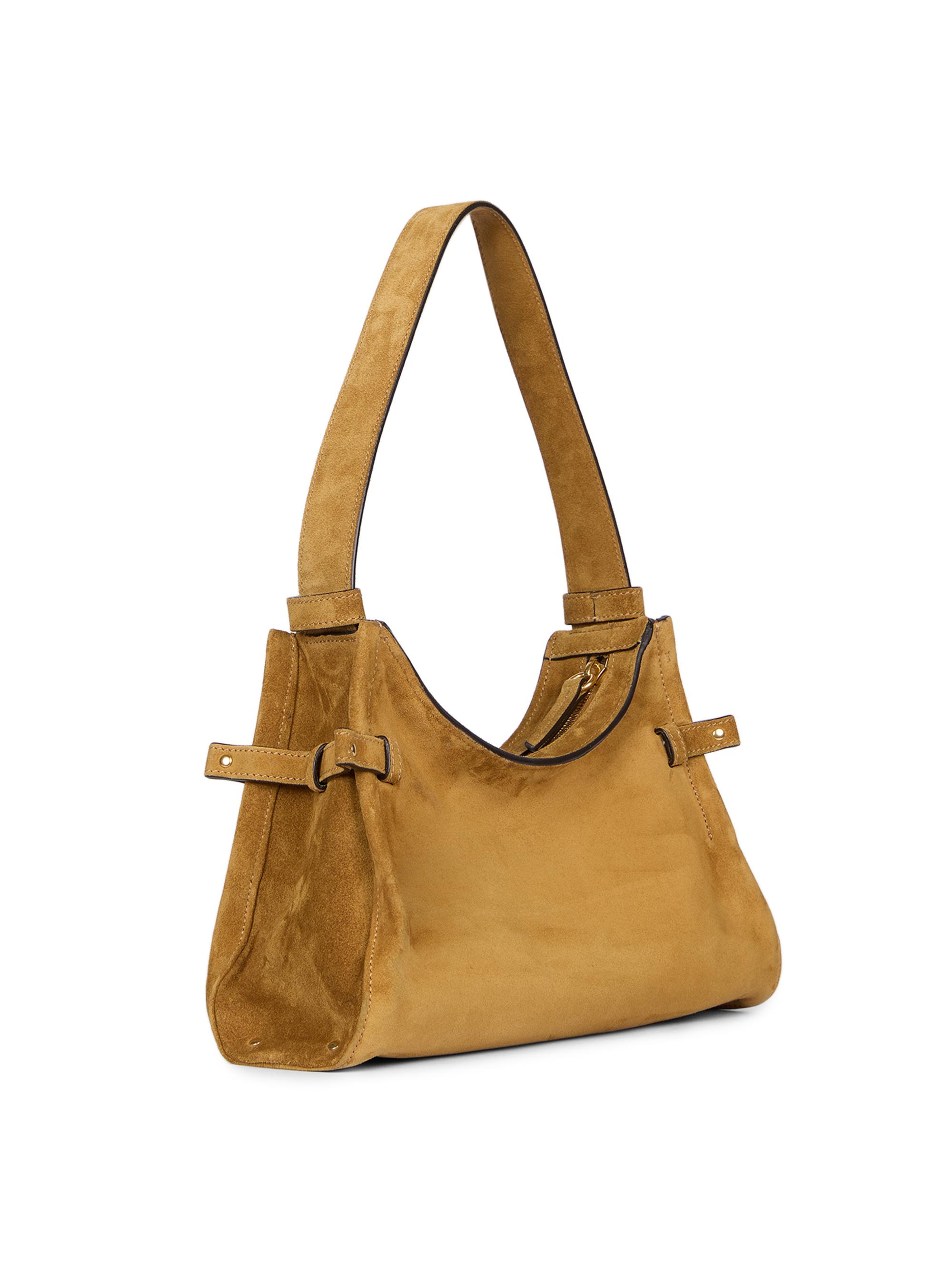 Logo Suede Shoulder Bag