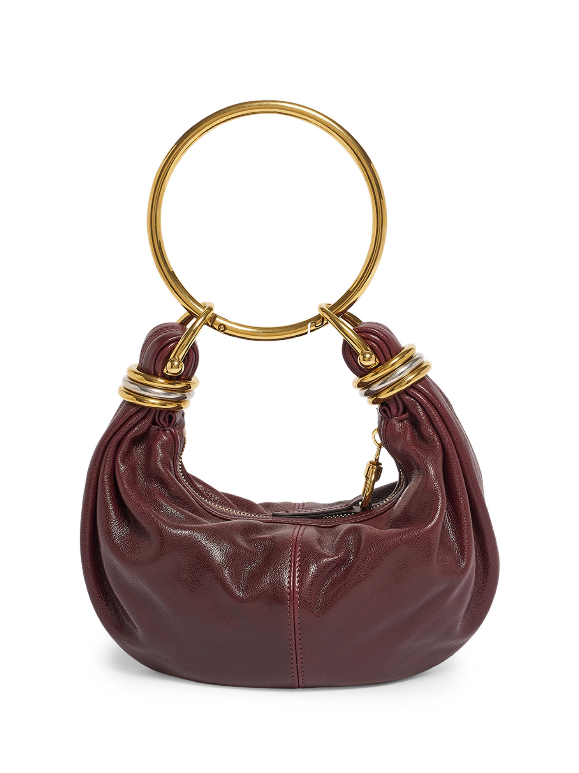 Chloé Women's Mini Bracelet Leather Hobo Bag - Dark Red