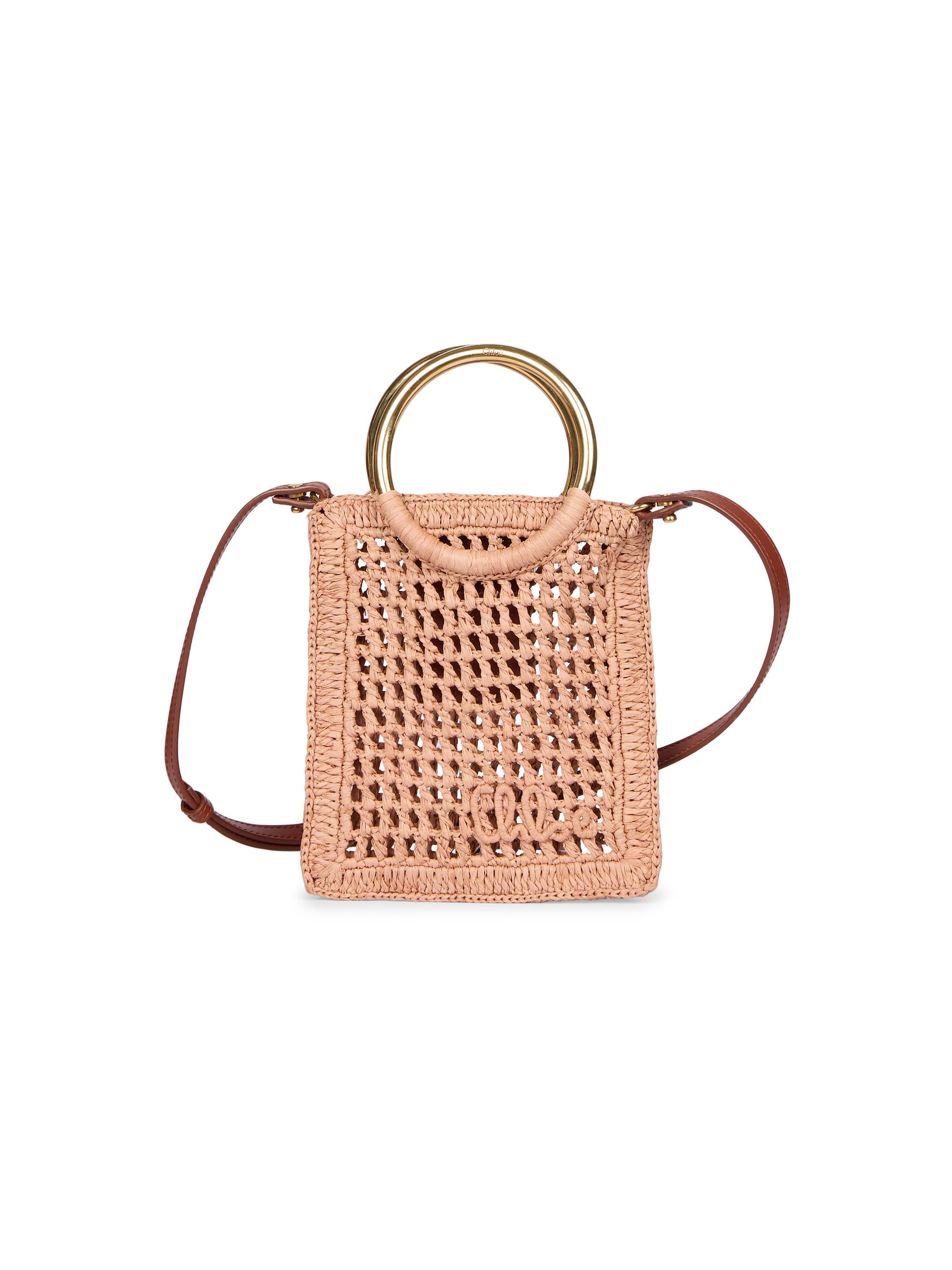 chloe メッシュレザーバッグ Chloé Mini Banana Raffia & Leather Crossbody Bag | Saks Fifth Avenue