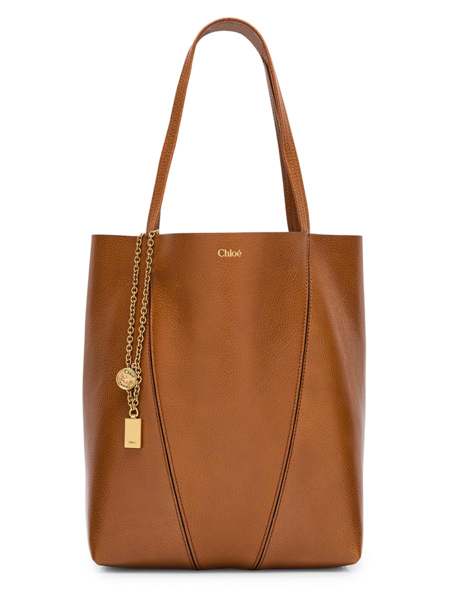 Chloé Women's Medium Spin Sweet Leather Tote Bag In Brown