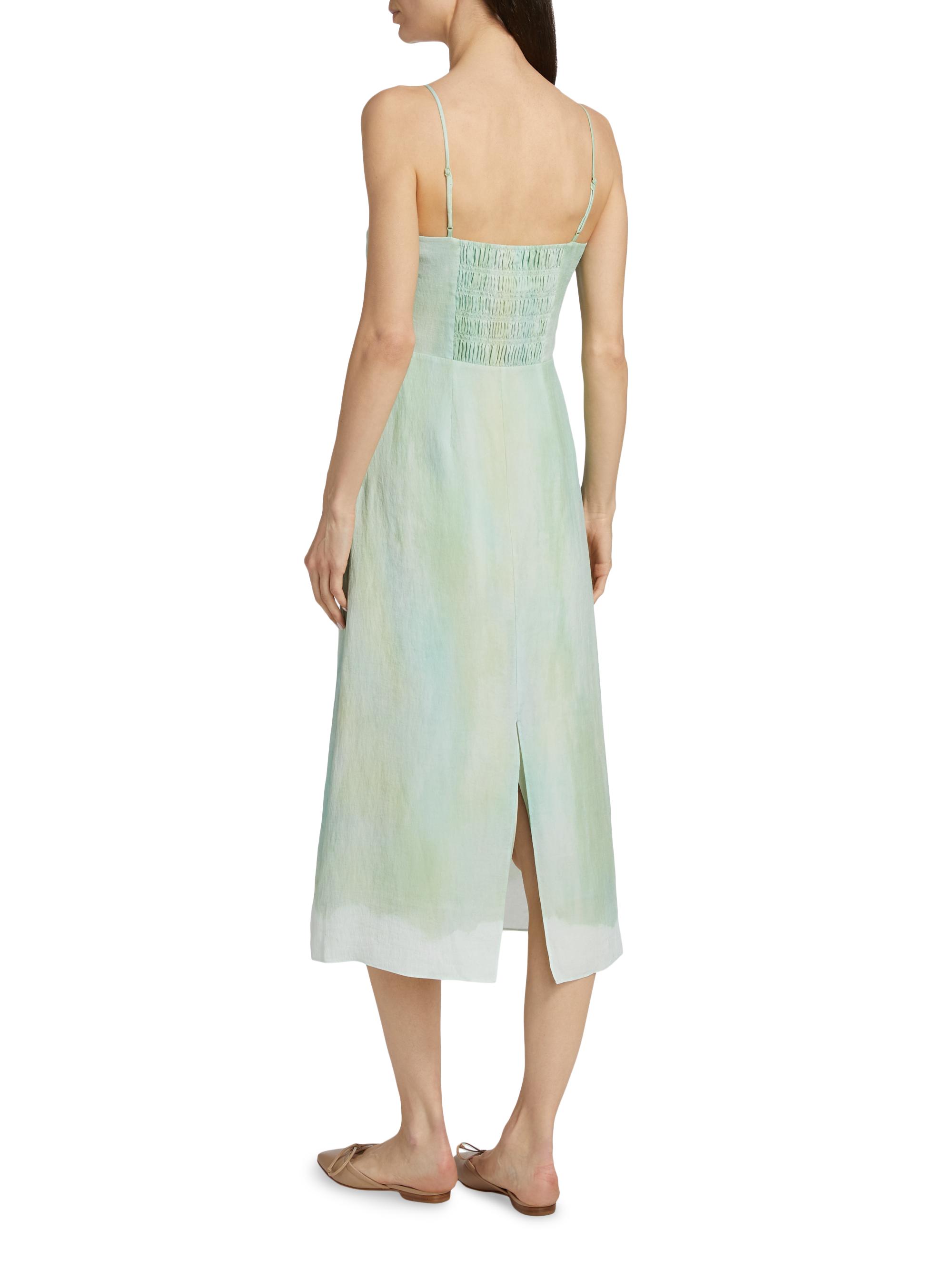 vince painted pastel dress Painted Garden Pleated Slip Dress in Dresses