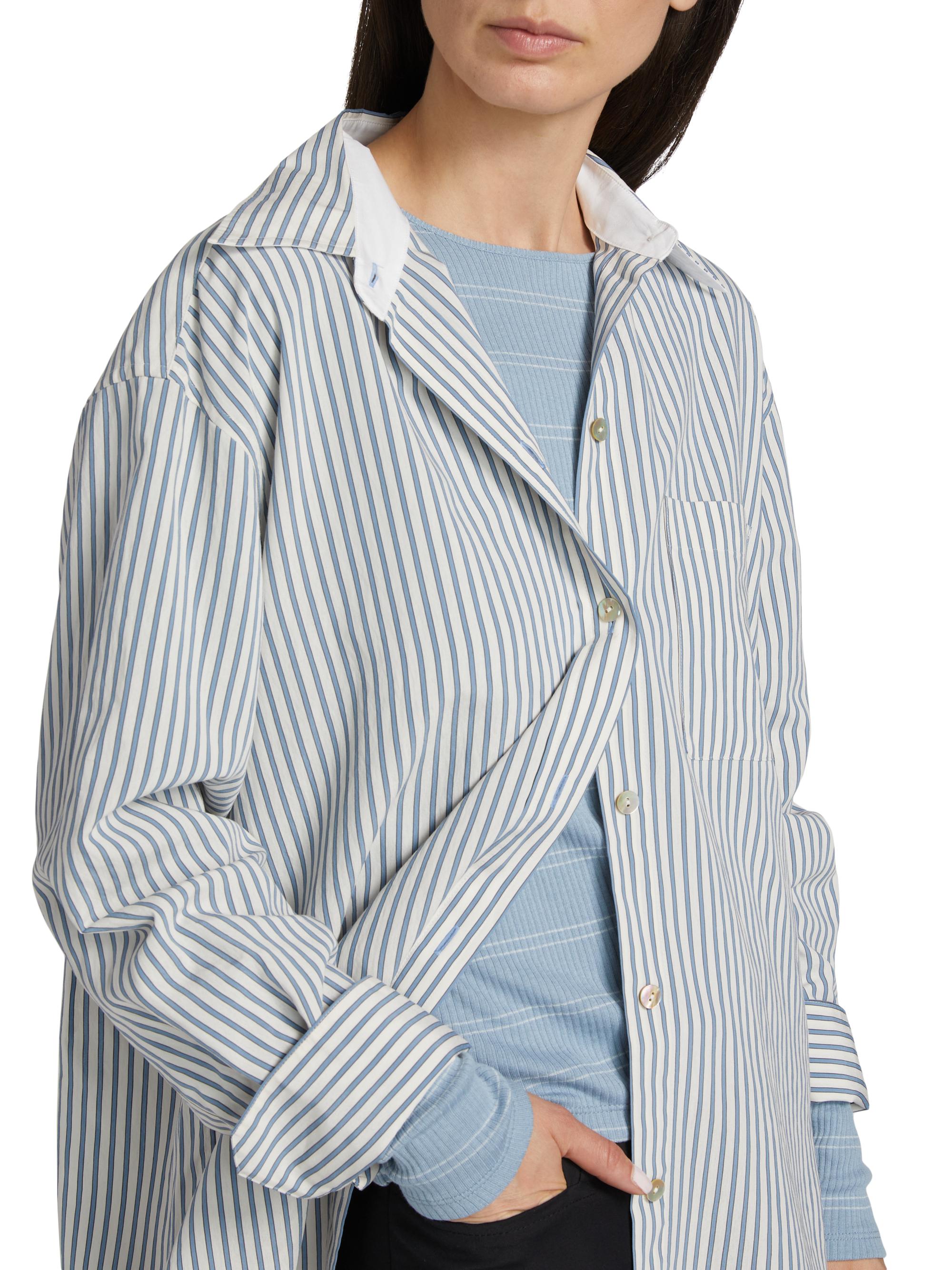 シャツ/ブラウス(長袖/七分) PHEENY TYPEWRITER OVER SHIRT(STRIPE) Friday Oxford Shirt, Striped Pop-Over
