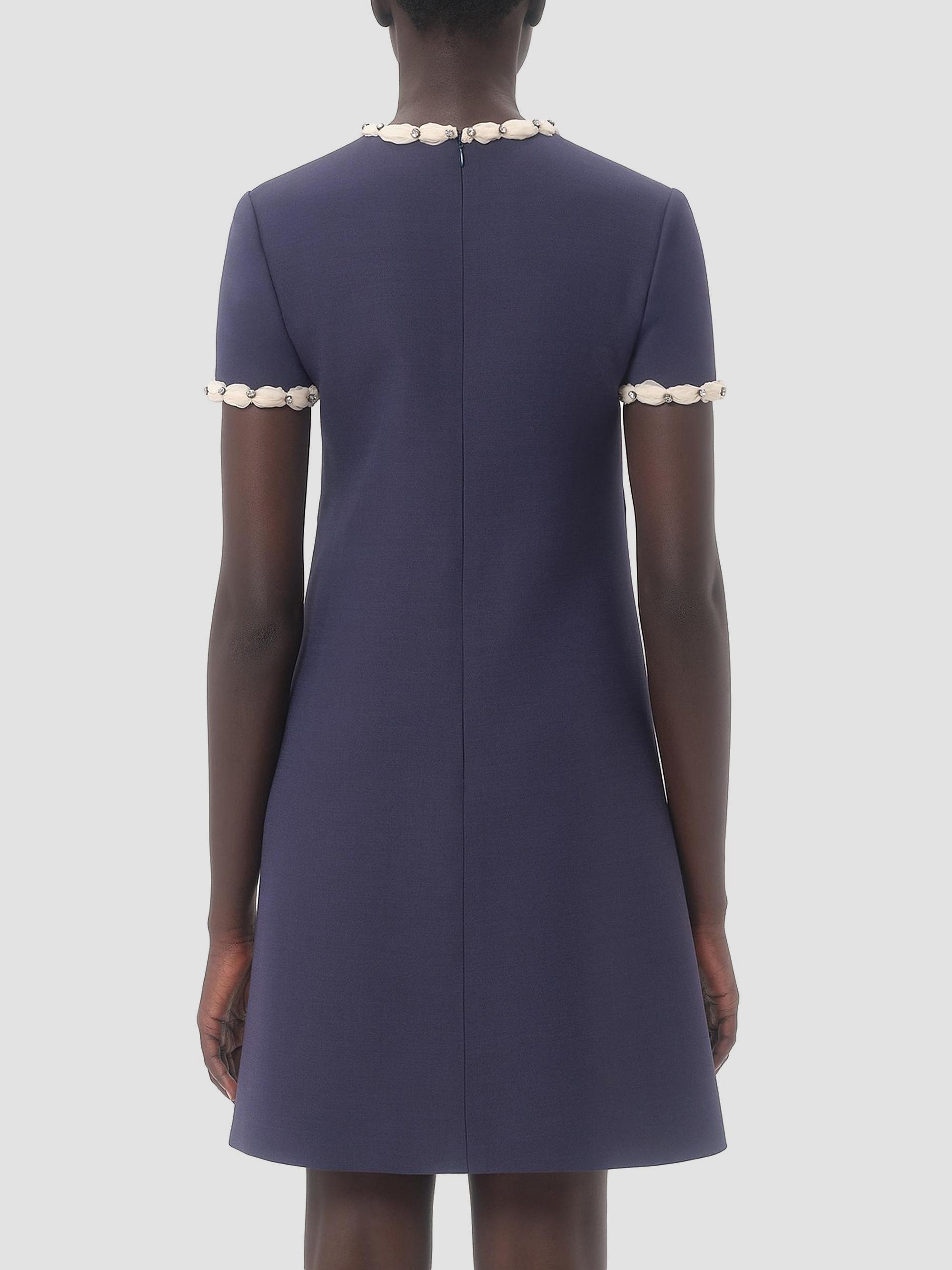 embroidered crepe couture short dress Valentino Garavani Embroidered Crepe Couture Short Dress | Neutrals
