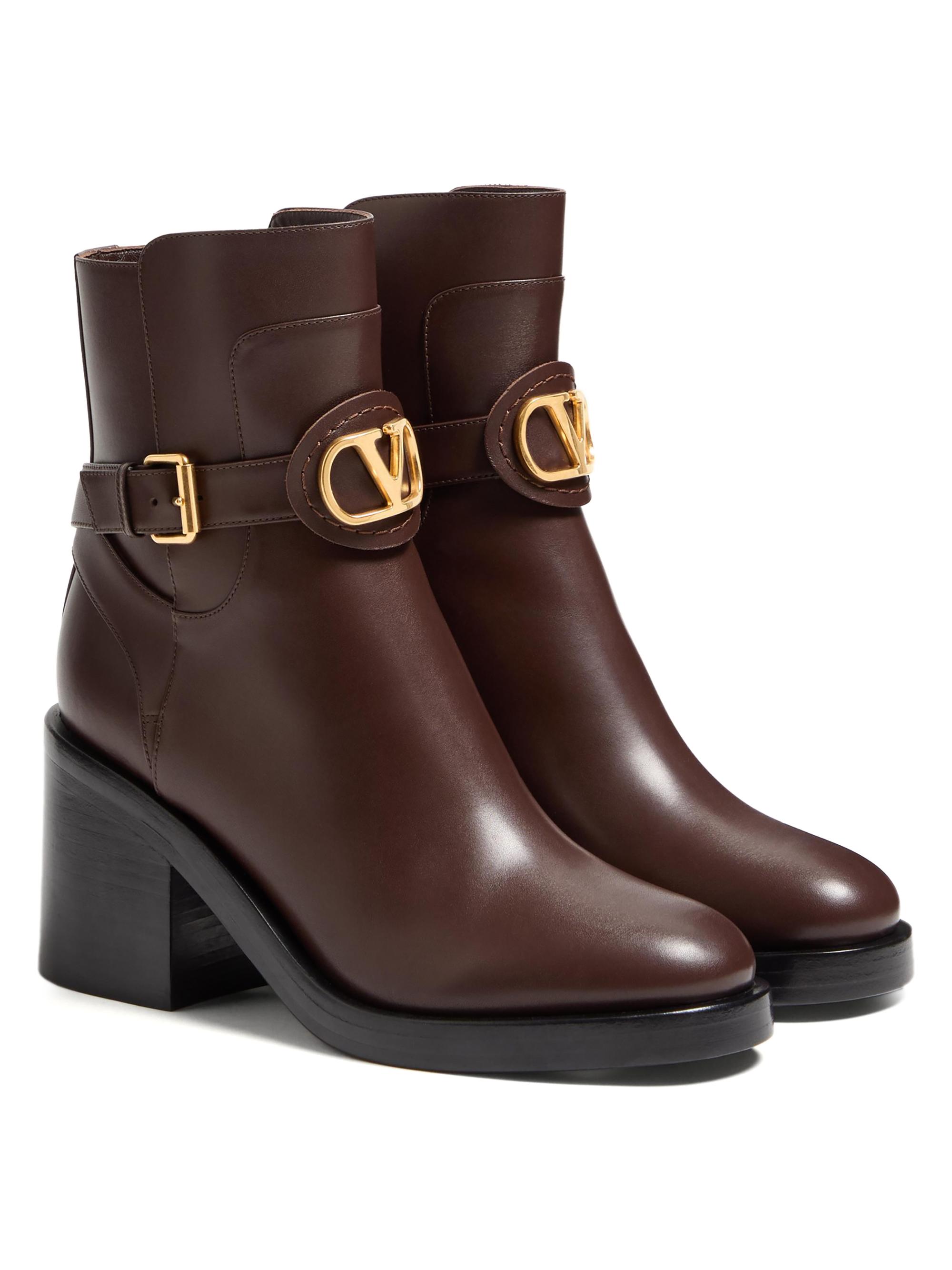 Valentino Garavani VLogo Signature Calfskin Ankle 70MM Boots
