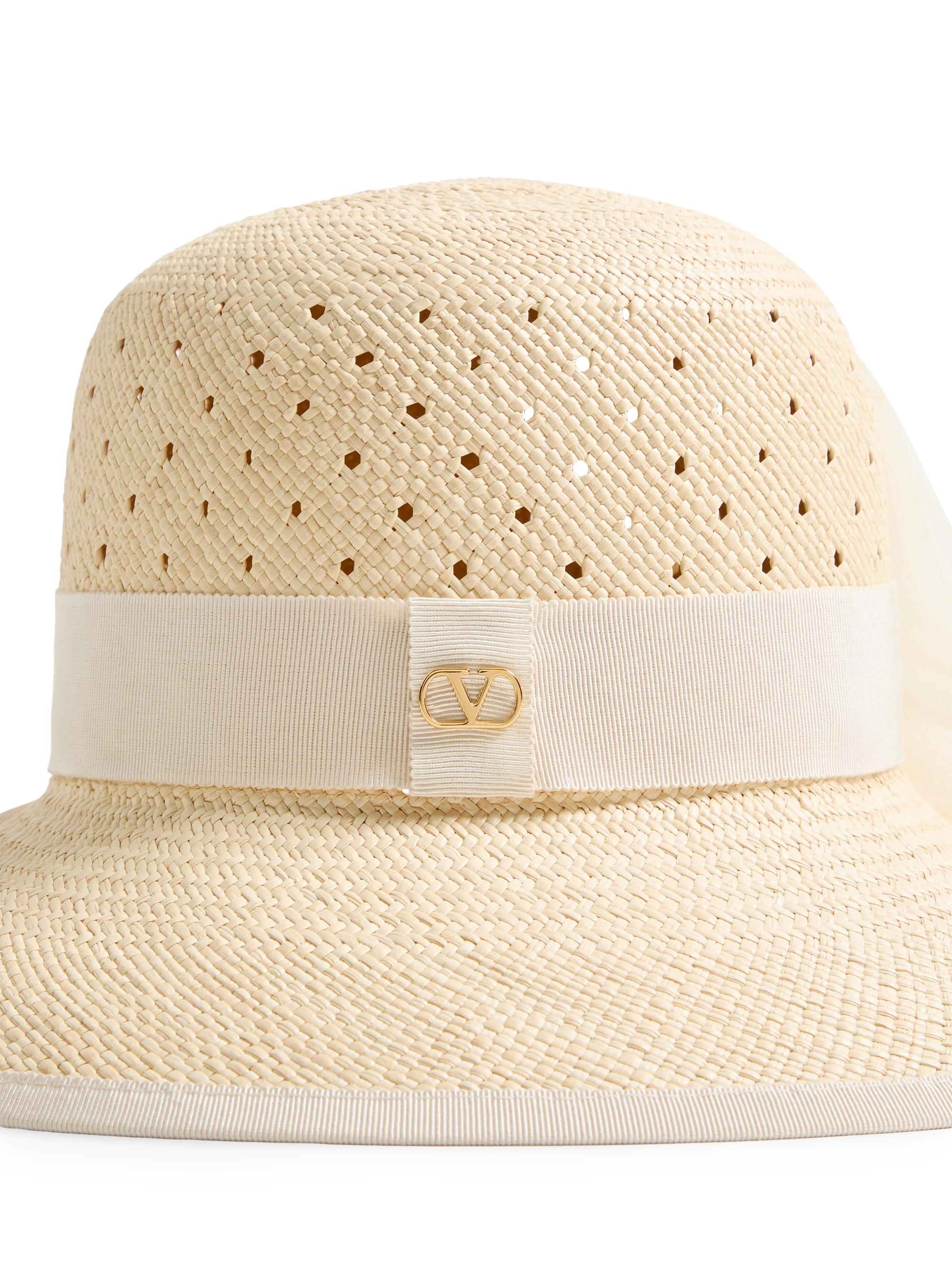 Valentino Garavani VLogo Signature Hat in Perforated Panama | Saks