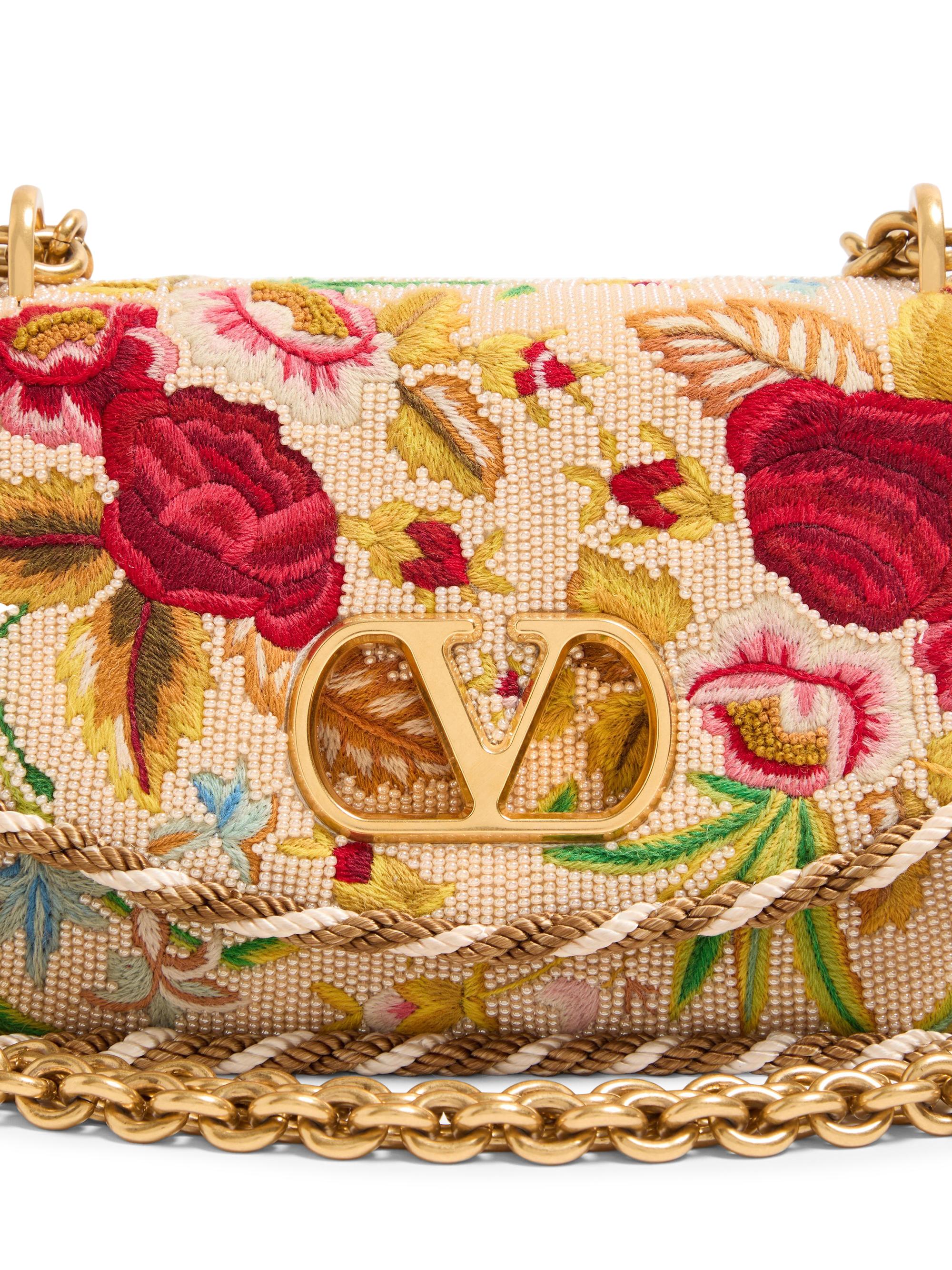 希少✨美品✨VALENTINO GARAVANI Formal bag Valentino Garavani Vain Soft Embroidered Small Shoulder Bag | Saks