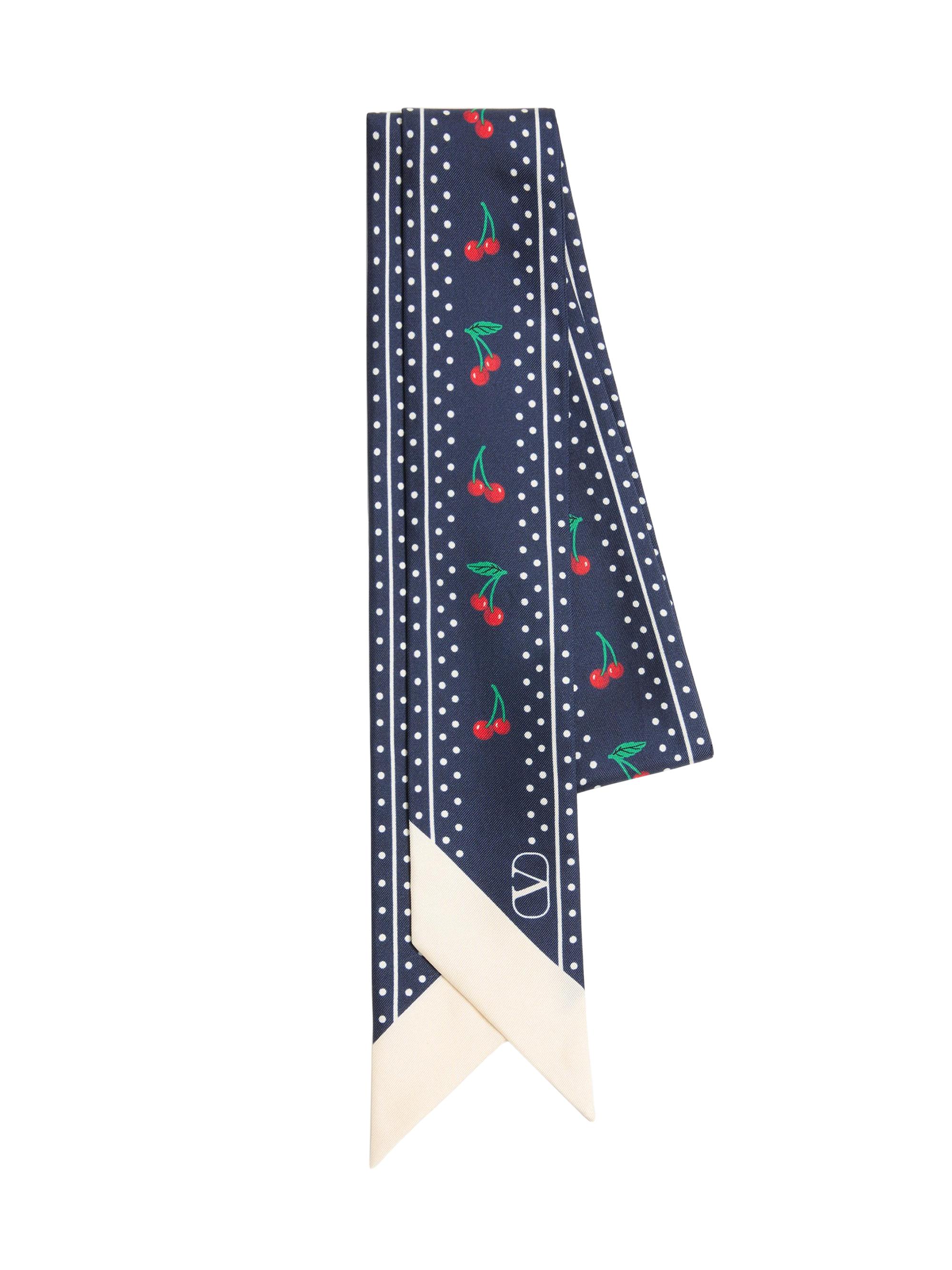 【VALENTINO】シルクスカーフ Valentino Garavani Cherryfic Silk Bandeau Scarf | Saks Fifth