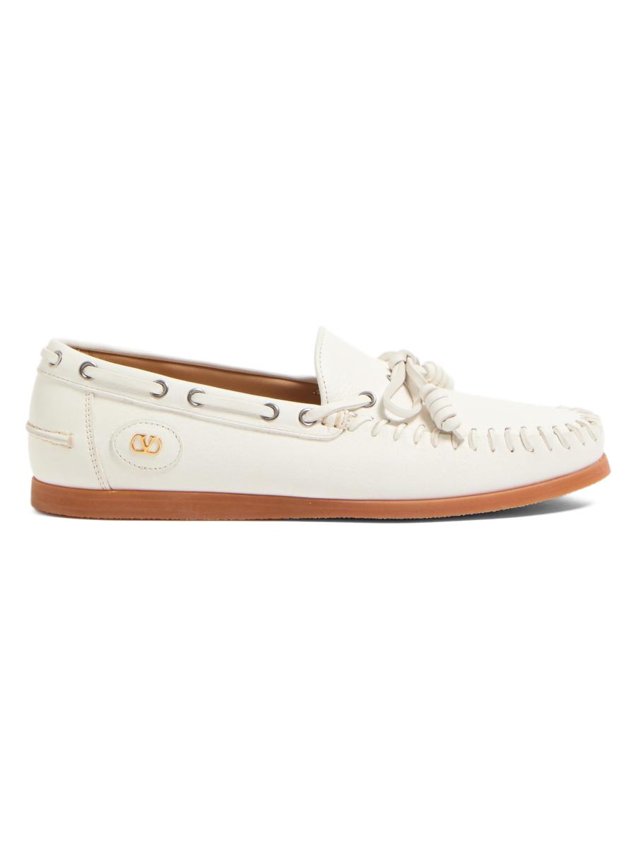 Valentino Garavani Palm Avenue Buffalo Leather Boat Shoes | Saks