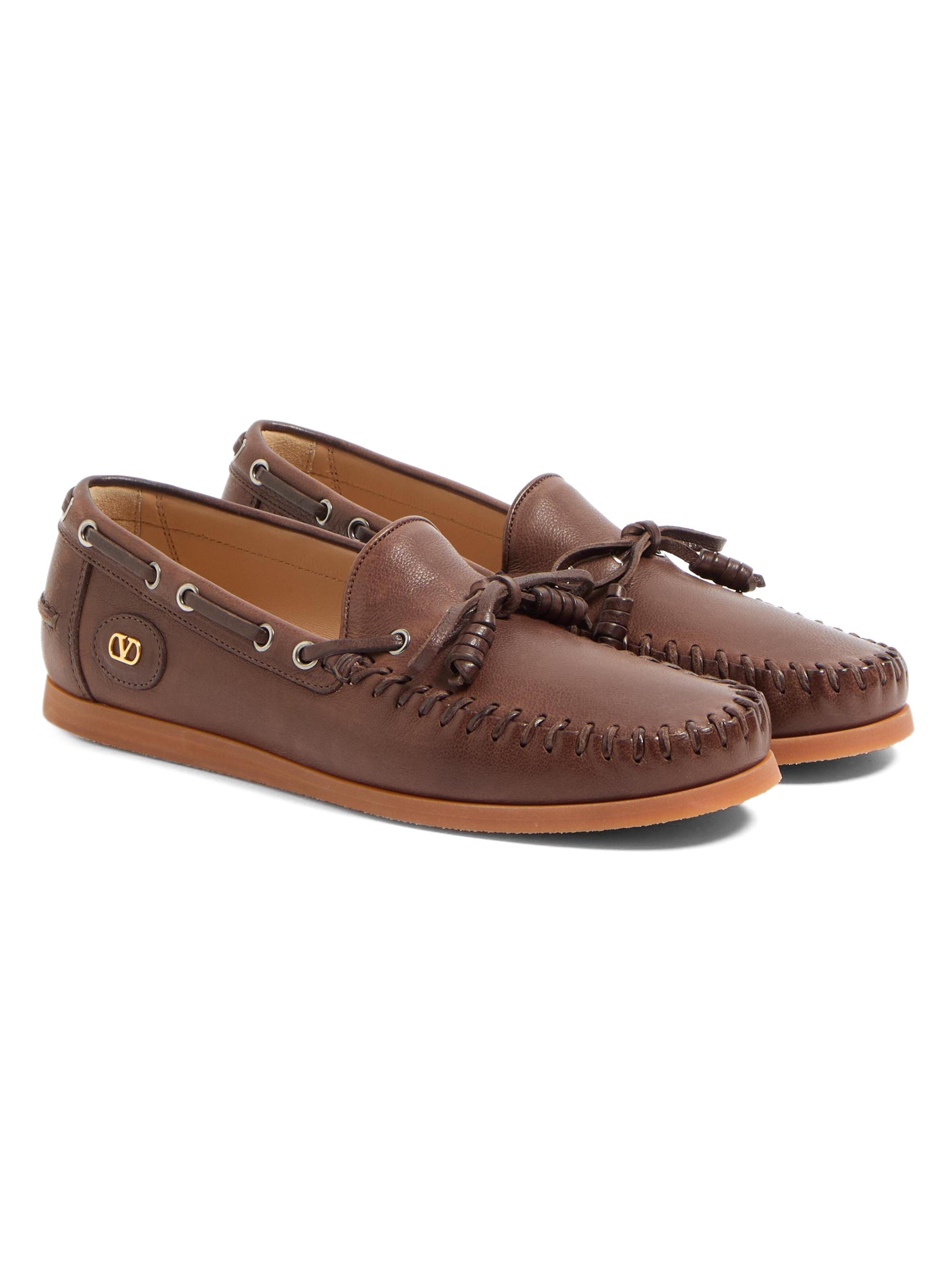 Valentino Garavani Palm Avenue Buffalo Leather Boat Shoes | Saks