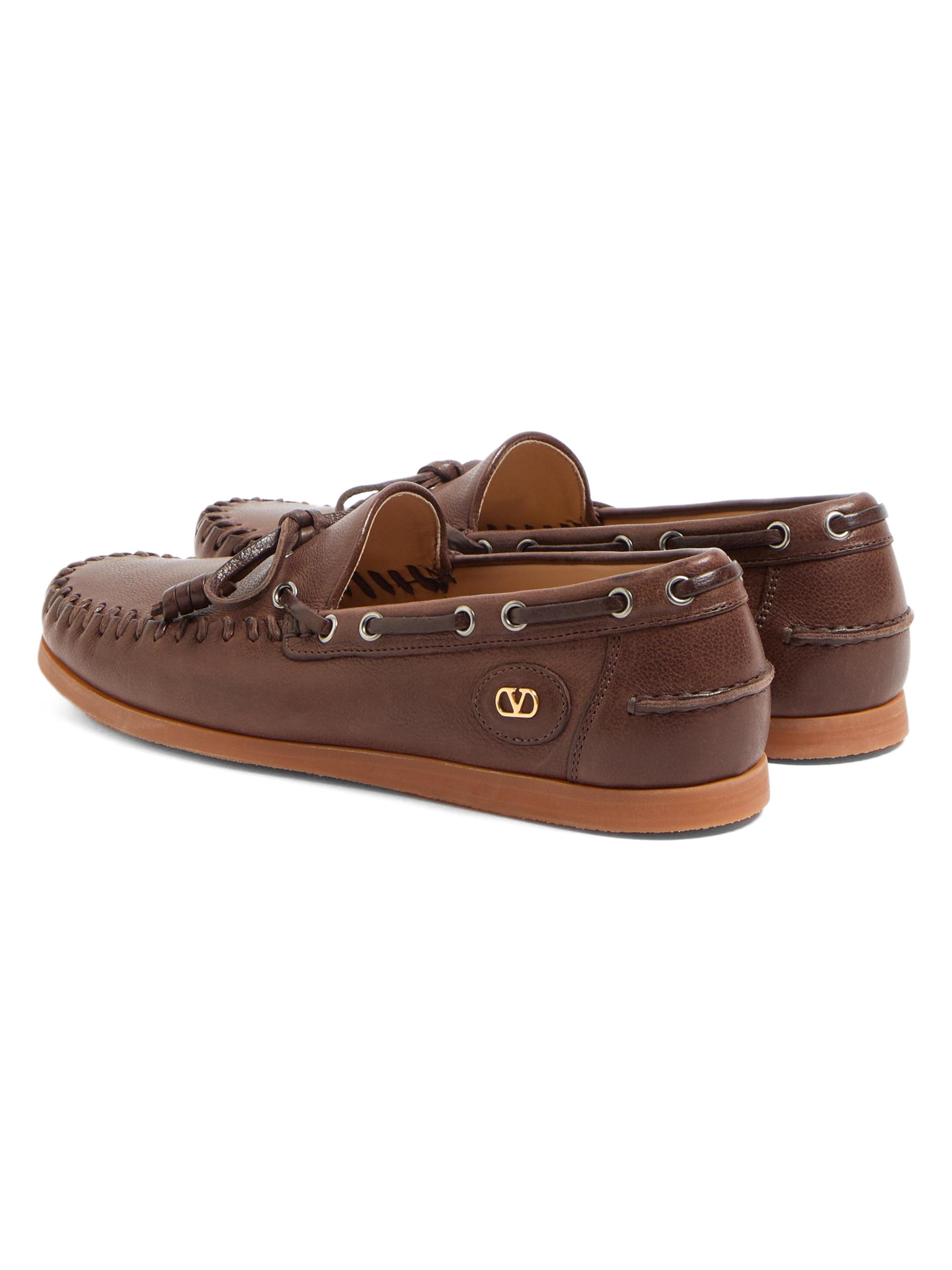 Valentino Garavani Palm Avenue Buffalo Leather Boat Shoes | Saks