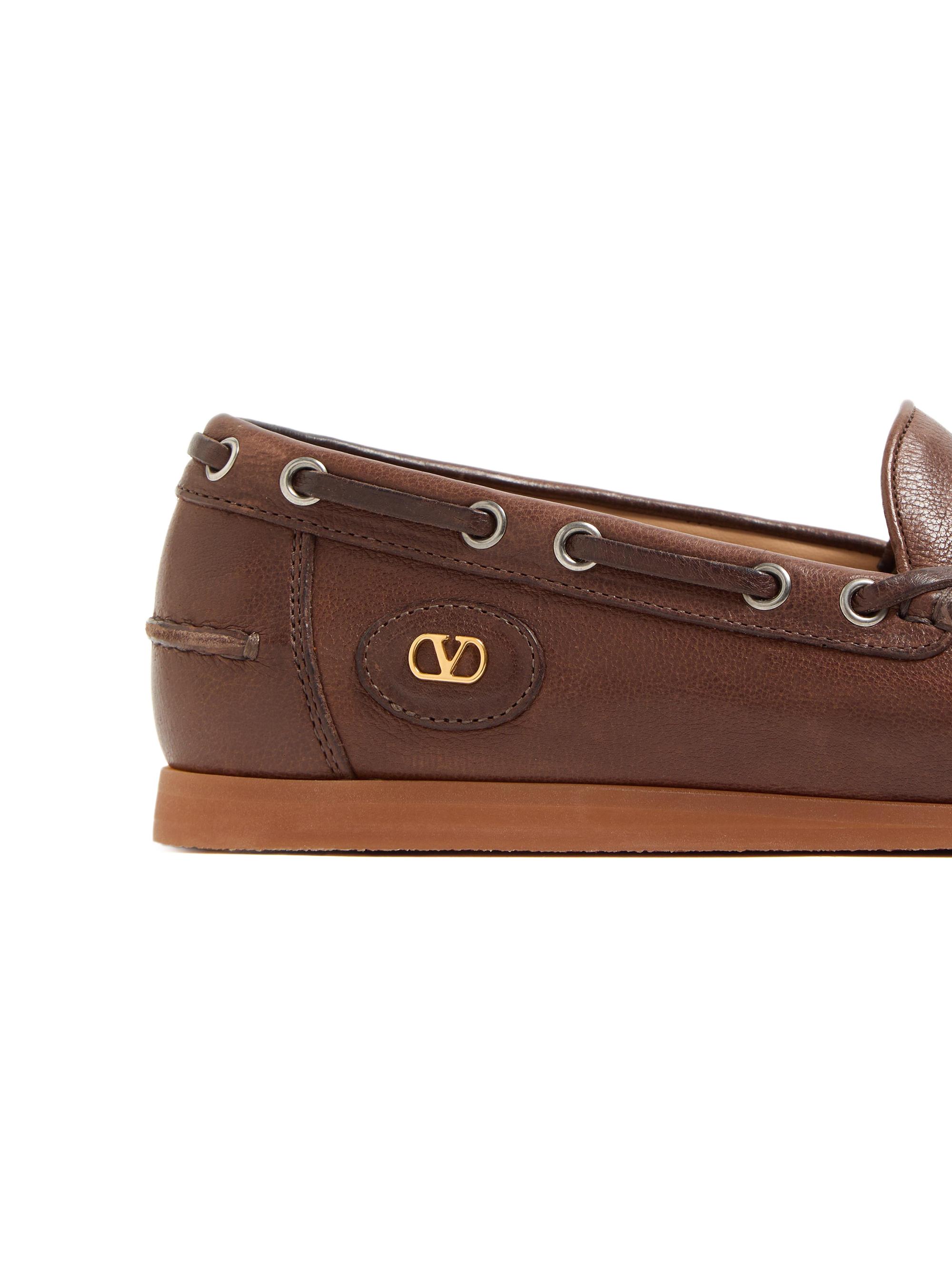Valentino Garavani Palm Avenue Buffalo Leather Boat Shoes | Saks
