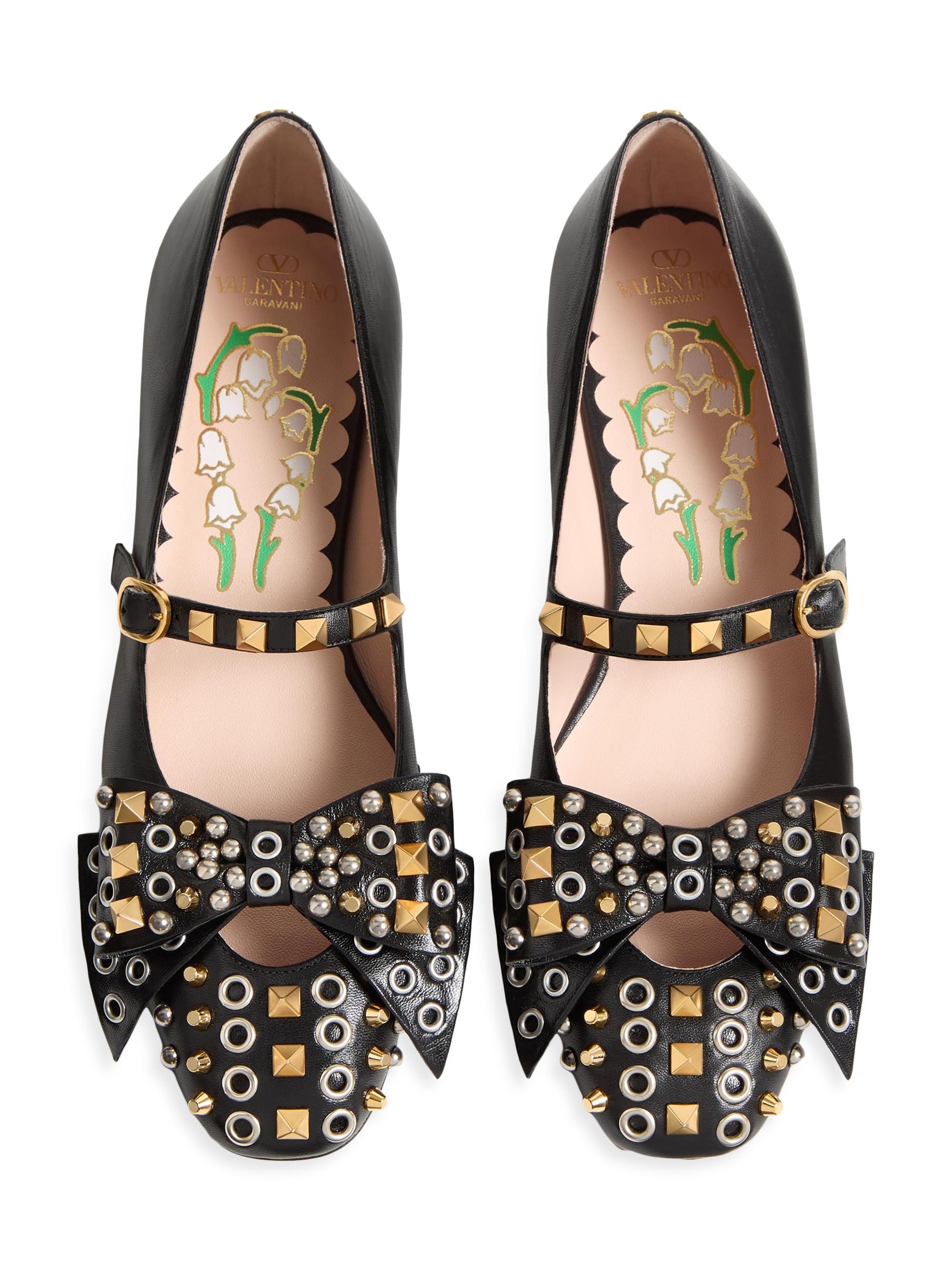 Valentino　ヴァレ ドゥ ロワ キッドスキン バレリーナ　ローファー Valentino Garavani Mary-Jane Bowow Ballerinas in Kidskin with