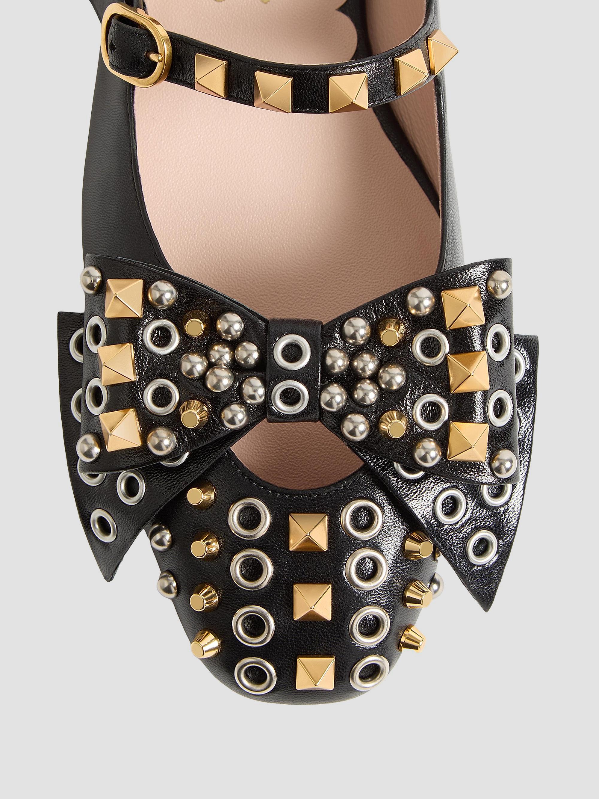 Valentino Garavani Mary-Jane Bowow Ballerinas in Kidskin with