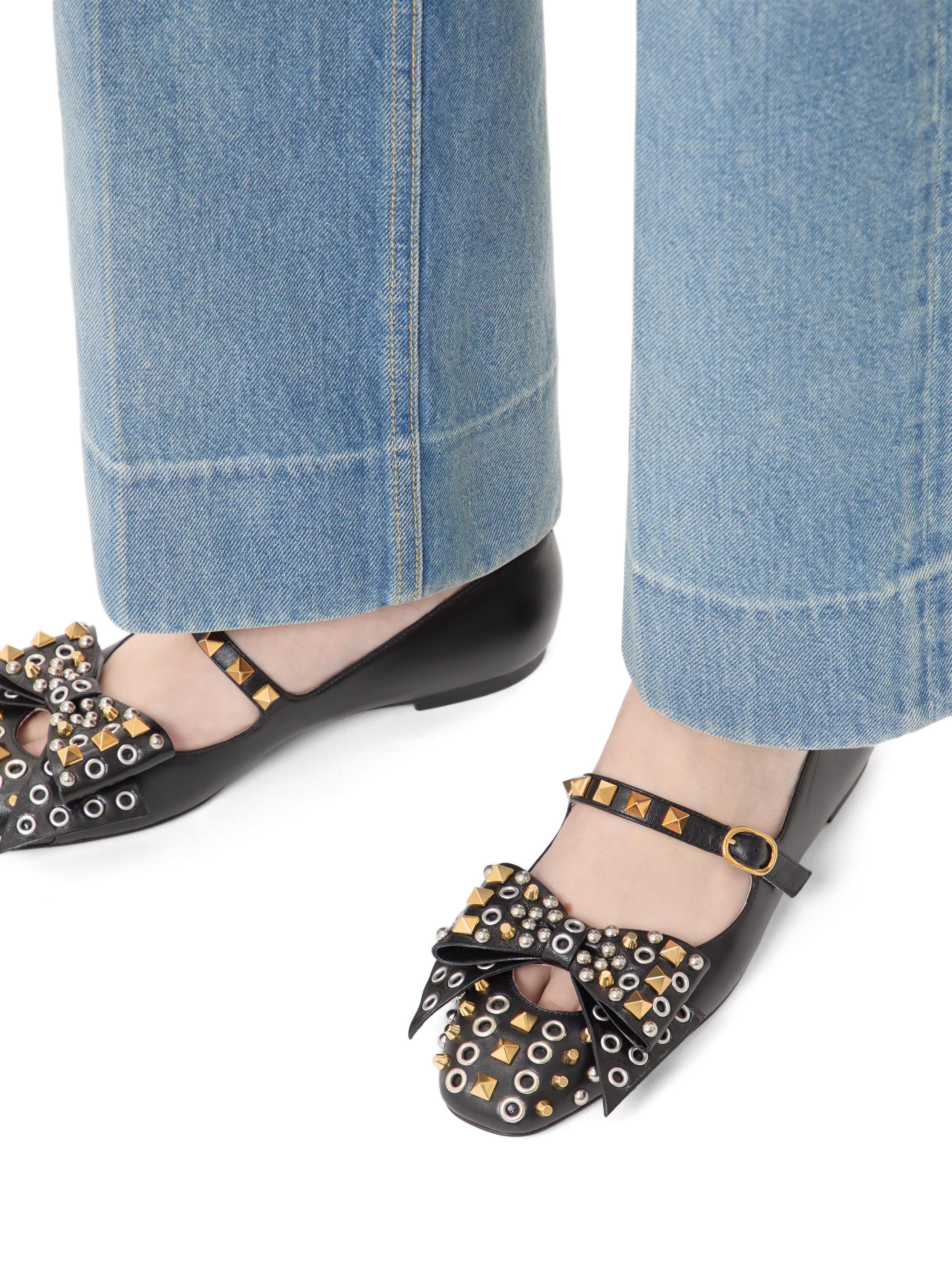 Valentino Garavani Mary-Jane Bowow Ballerinas in Kidskin