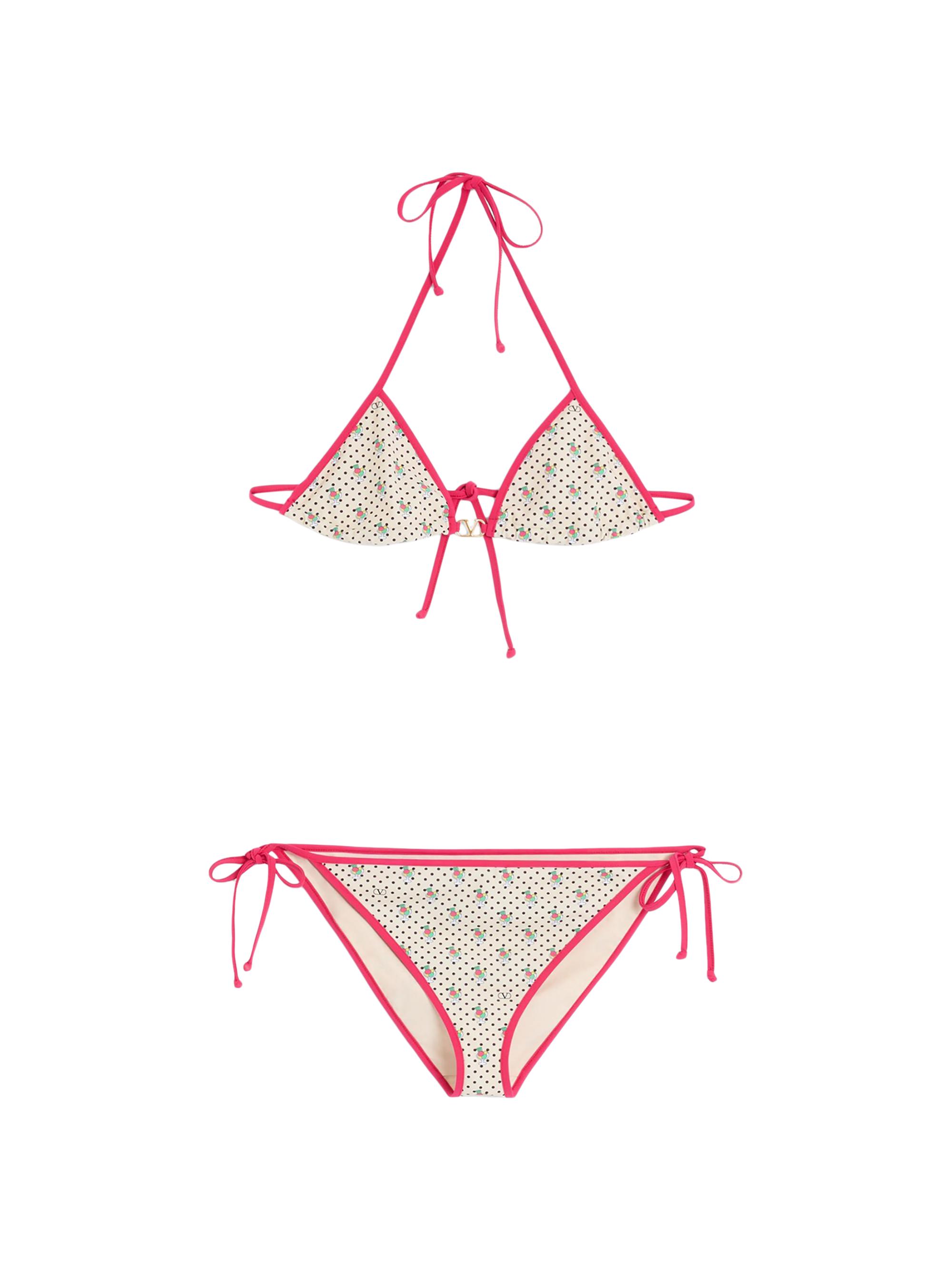 Valentino Garavani Gelatini Print Lycra Bikini with Polka Dots