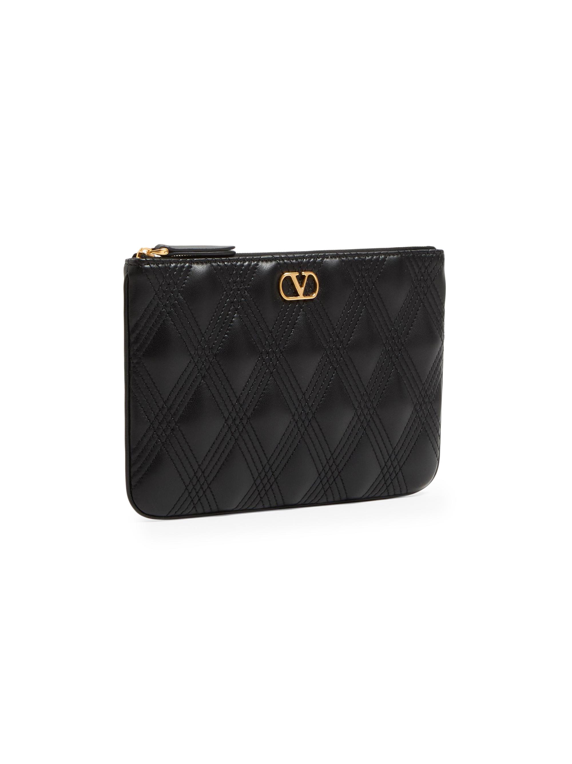 VALENTINO ブラック キュロット　レディース Valentino Garavani Quiltie 67 Pouch in Quilted Nappa Leather