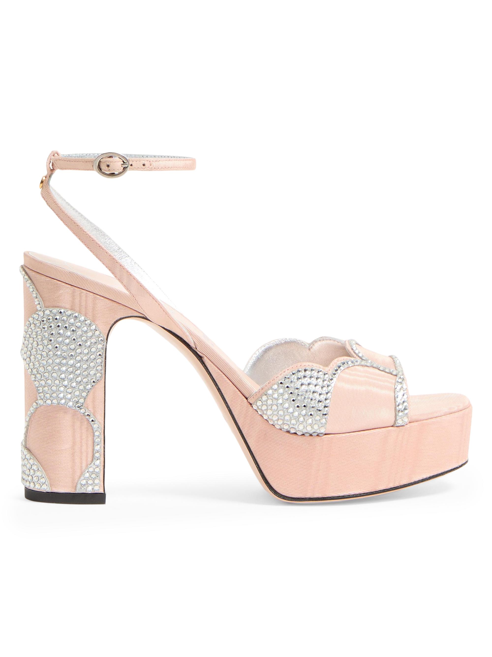 Valentino Garavani Bowow Platform 115MM Sandals in Moiré Fabric