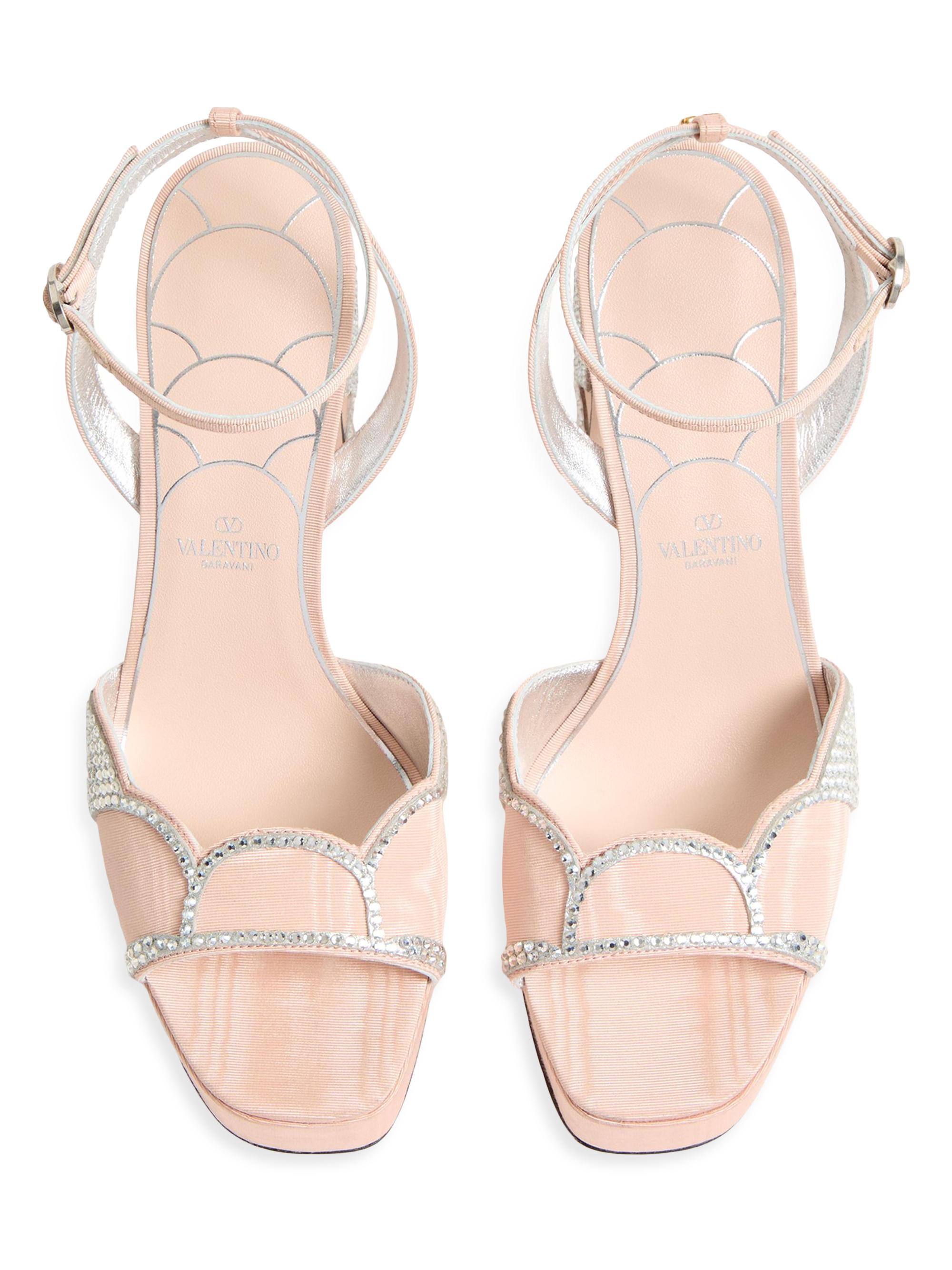 Valentino Garavani Bowow Platform 115MM Sandals in Moiré Fabric