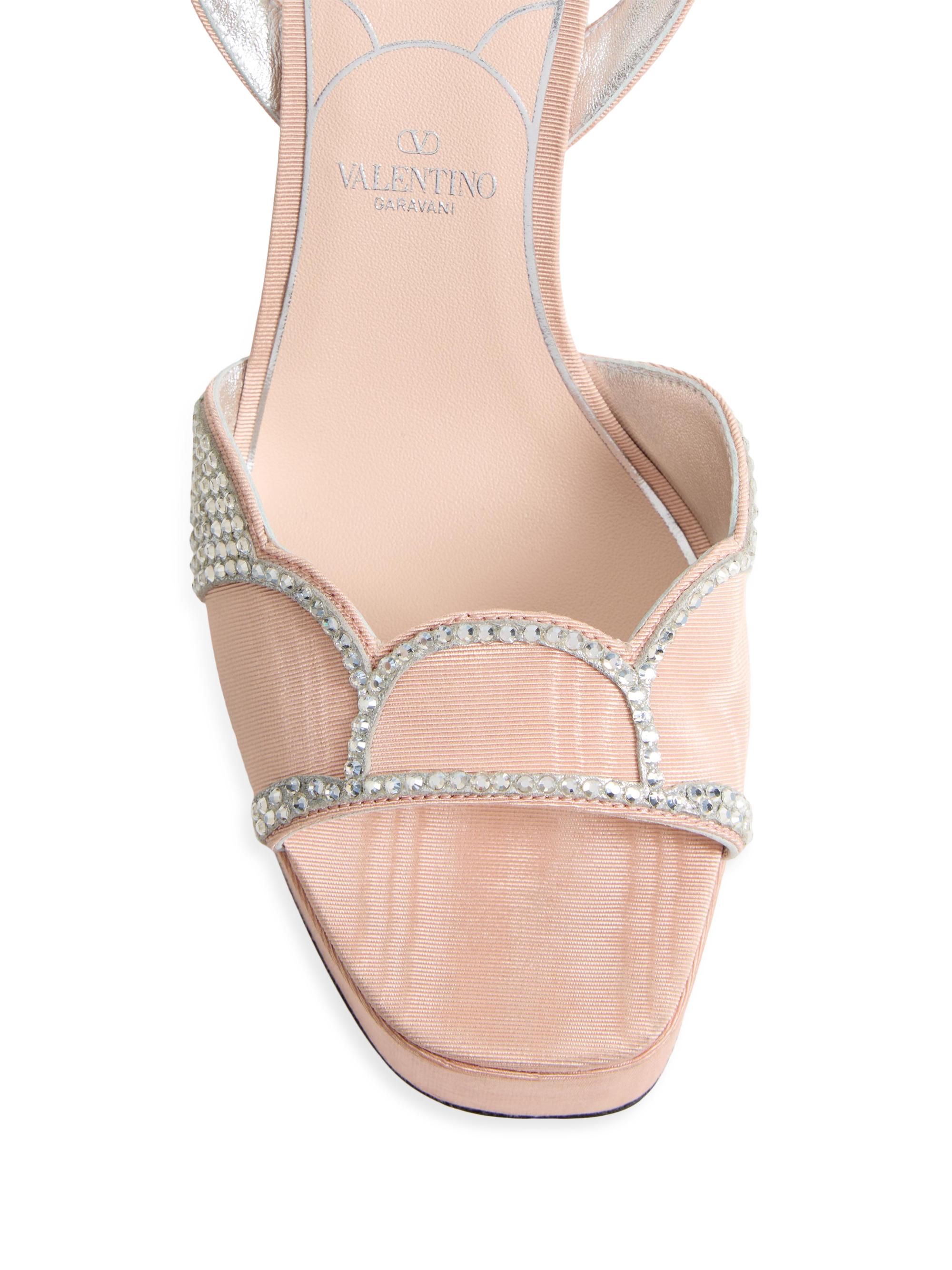 Valentino Garavani Bowow Platform 115MM Sandals in Moiré Fabric
