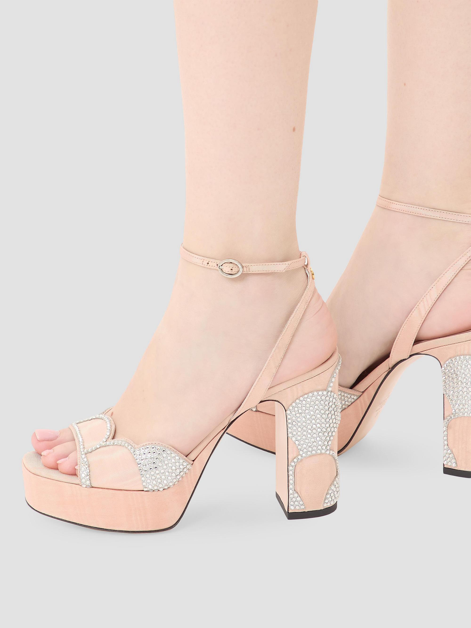 Valentino Garavani Bowow Platform 115MM Sandals in Moiré Fabric