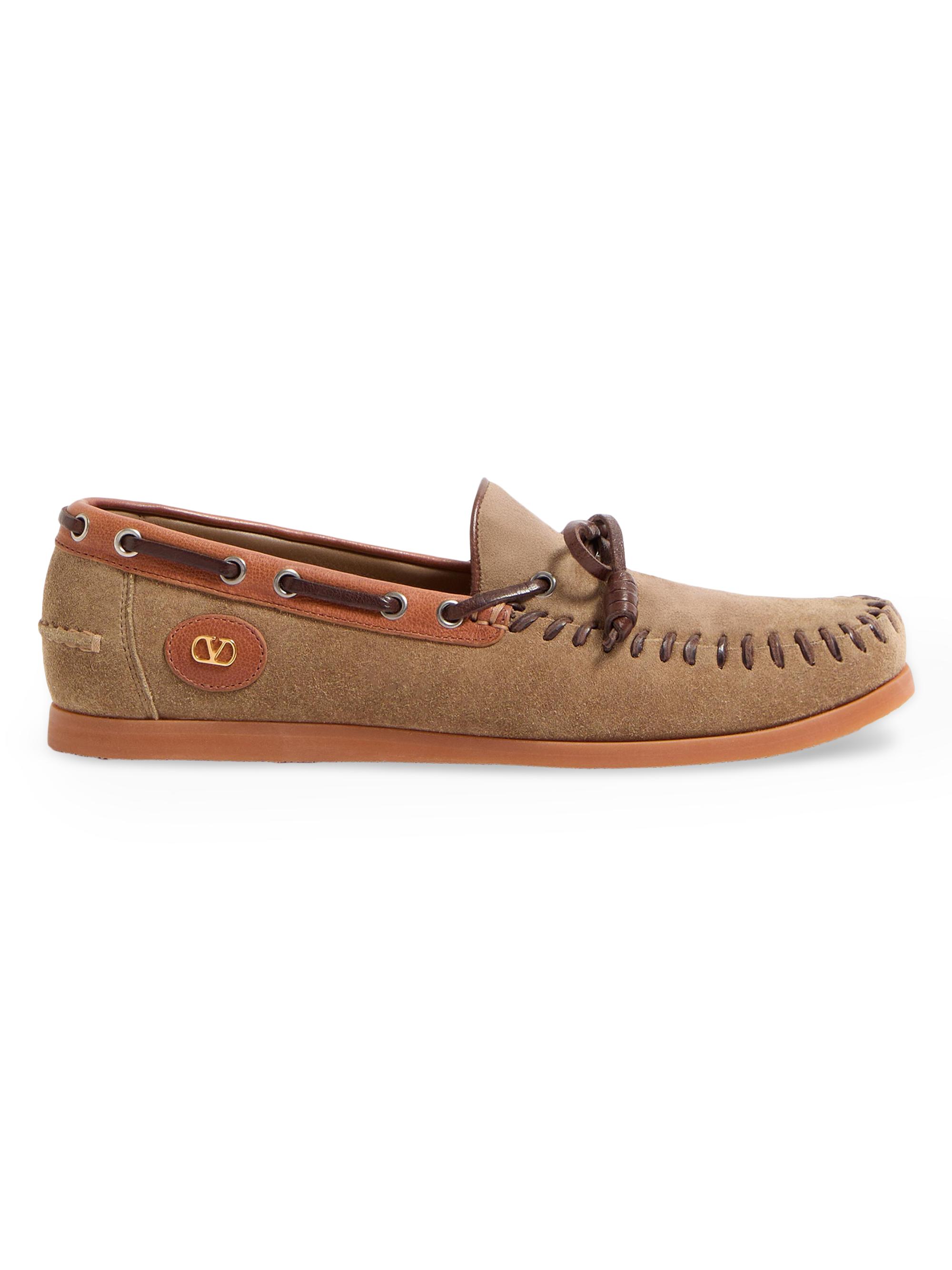 Valentino Garavani Palm Avenue Buffalo Leather Boat Shoes | Saks