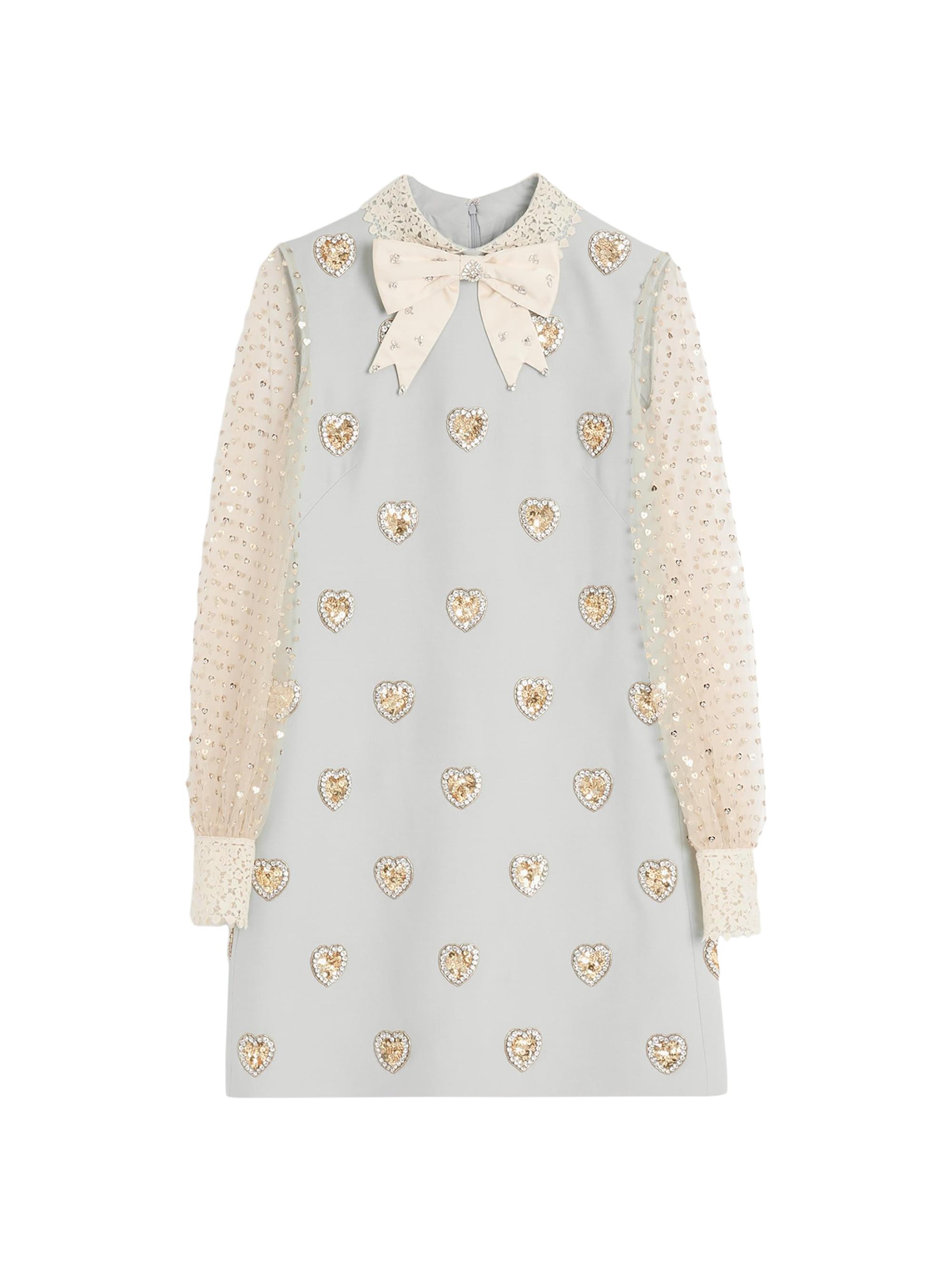 Valentino Garavani Women's Embroidered Crepe Couture Short Dress - Dirty Sage