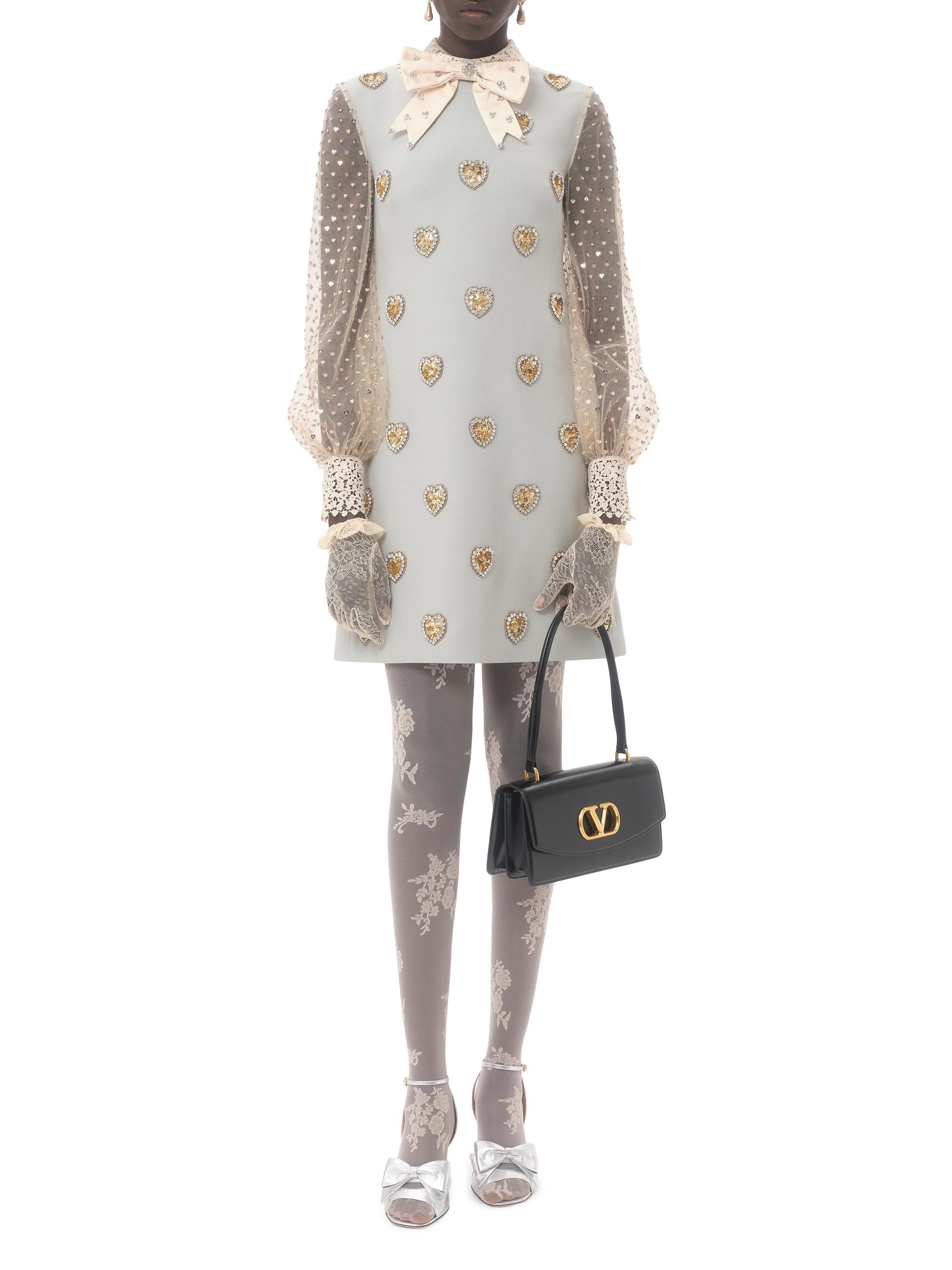 embroidered crepe couture short dress Valentino Garavani Embroidered Crepe Couture Short Dress