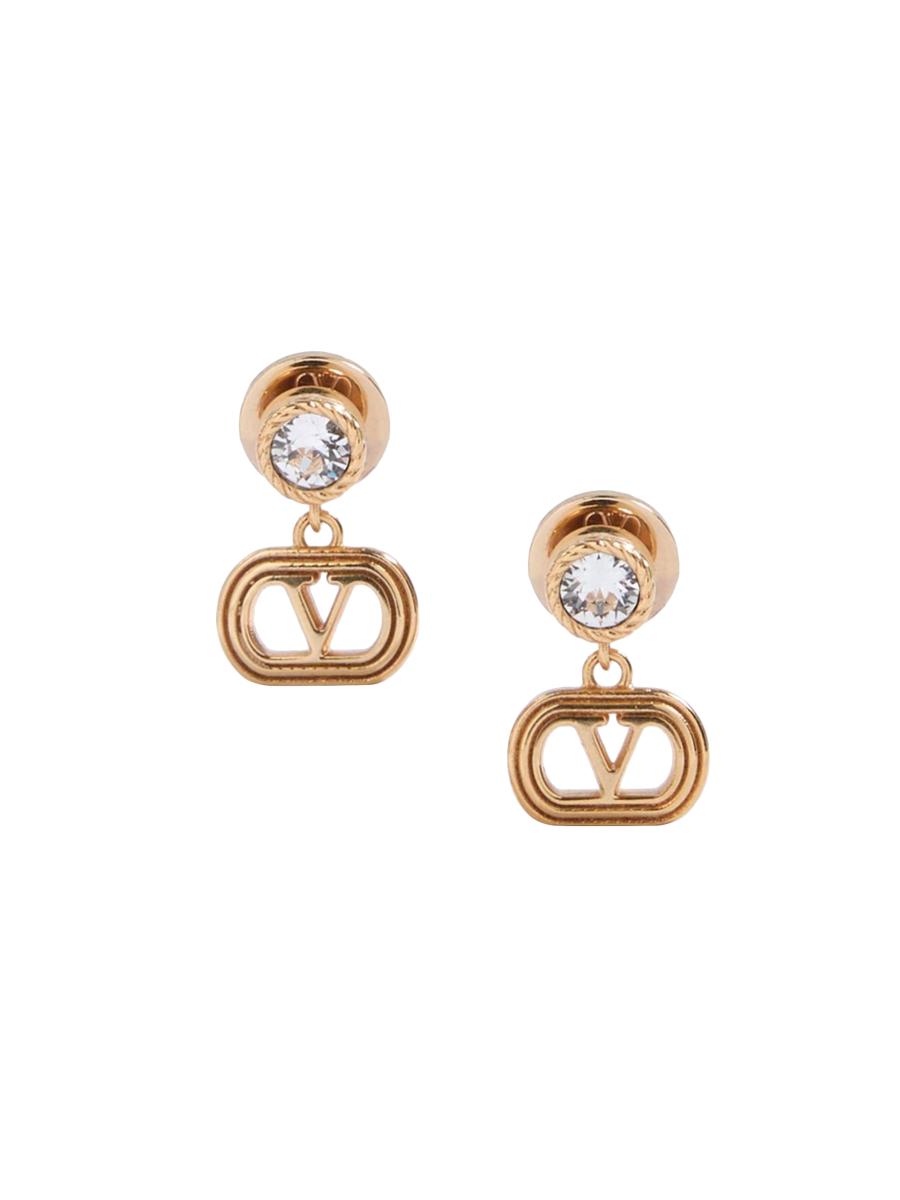 Valentino Garavani Oval Metal Earrings with Swarovski