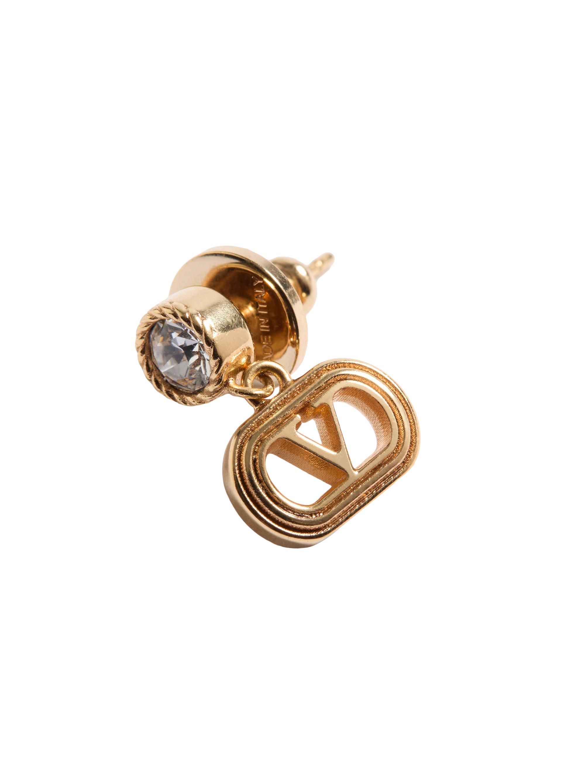 Valentino Garavani Oval Metal Earrings with Swarovski