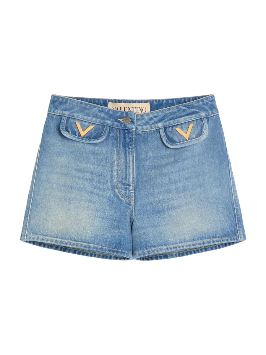 Valentino Women's Denim Shorts In Blue