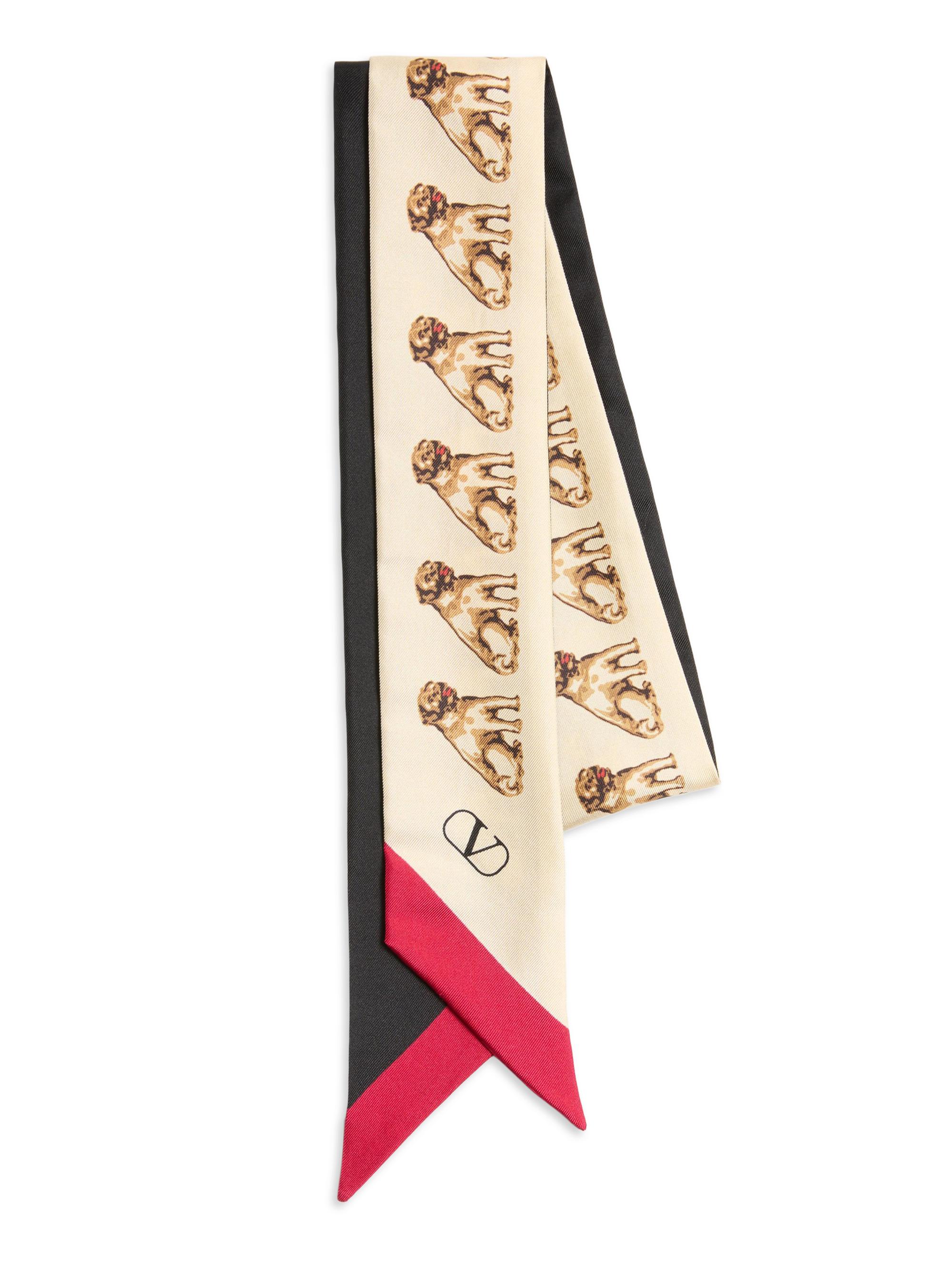 Valentino Garavani Women's Petit Charles Silk Bandeau Scarf - Black Beige