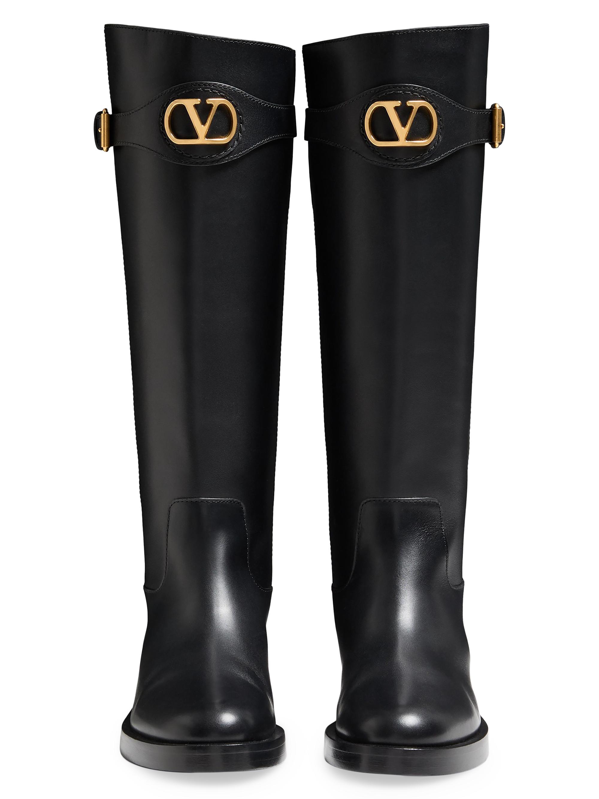 Valentino Garavani VLogo Signature 30MM Calfskin Boots | Saks
