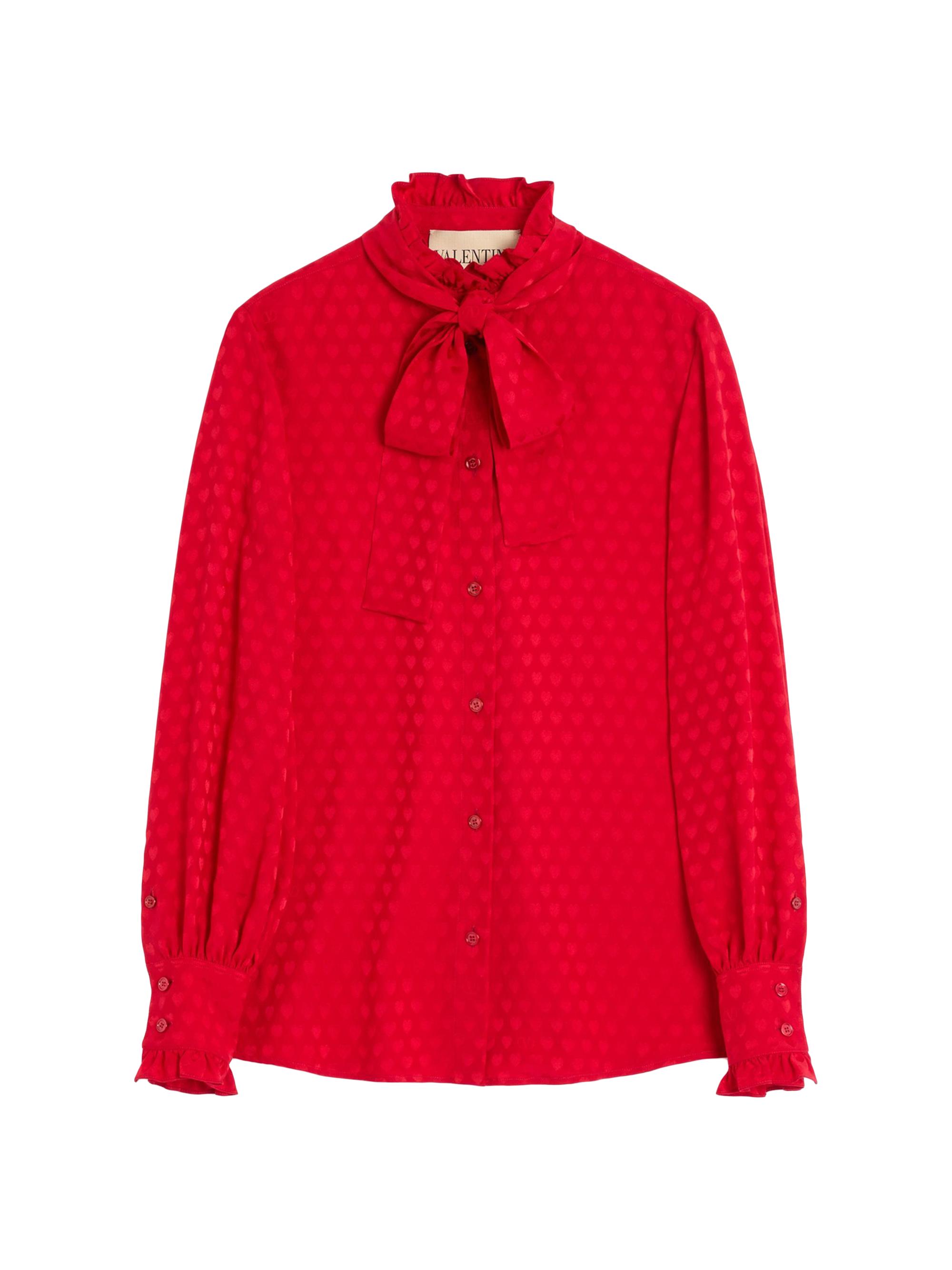 Valentino Garavani Women's Crepe De Chine Shirt with Cour De Coeur Print - Paris