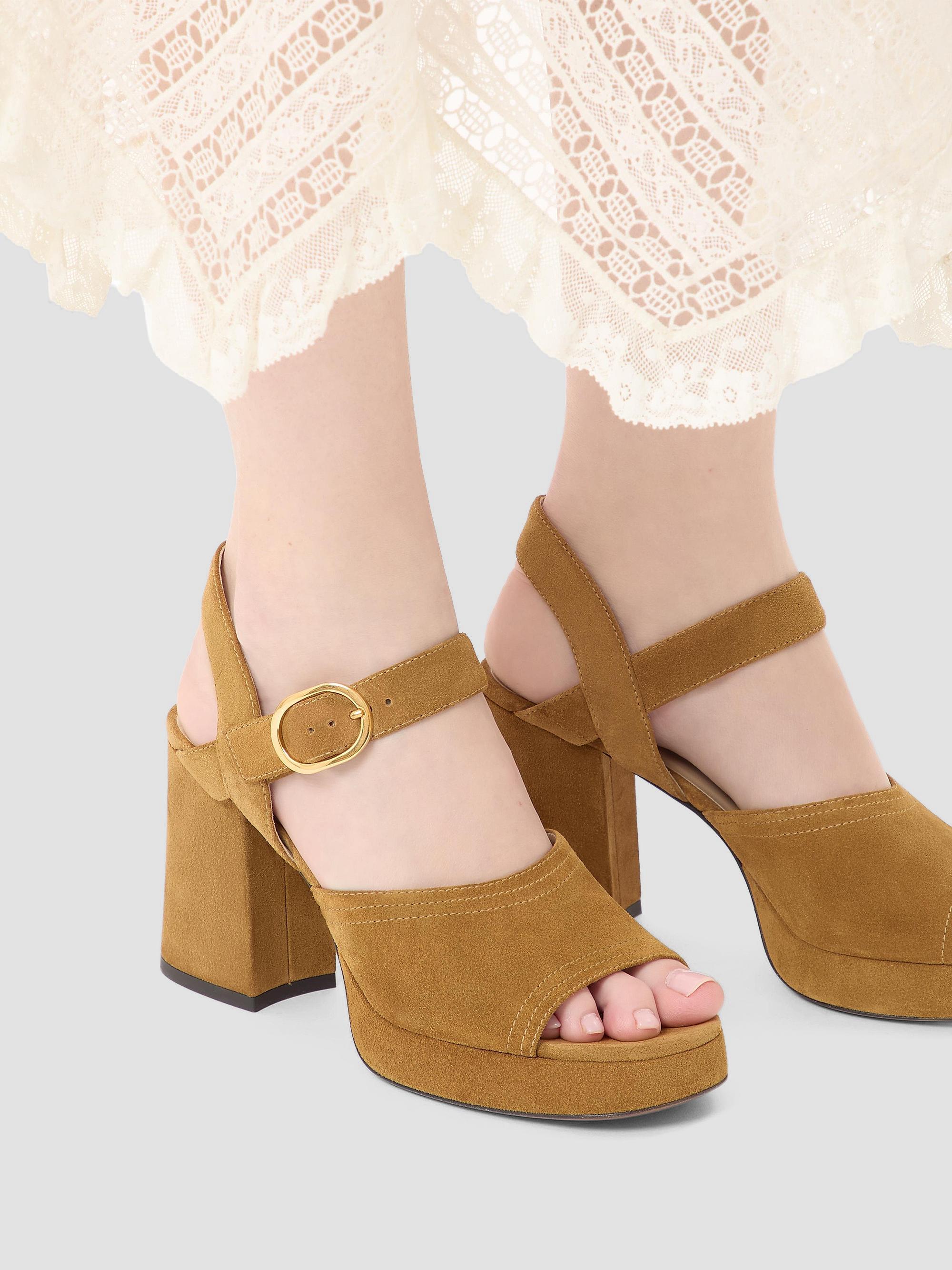 Valentino Garavani Fawcette Platform Crust Leather 100MM Sandals