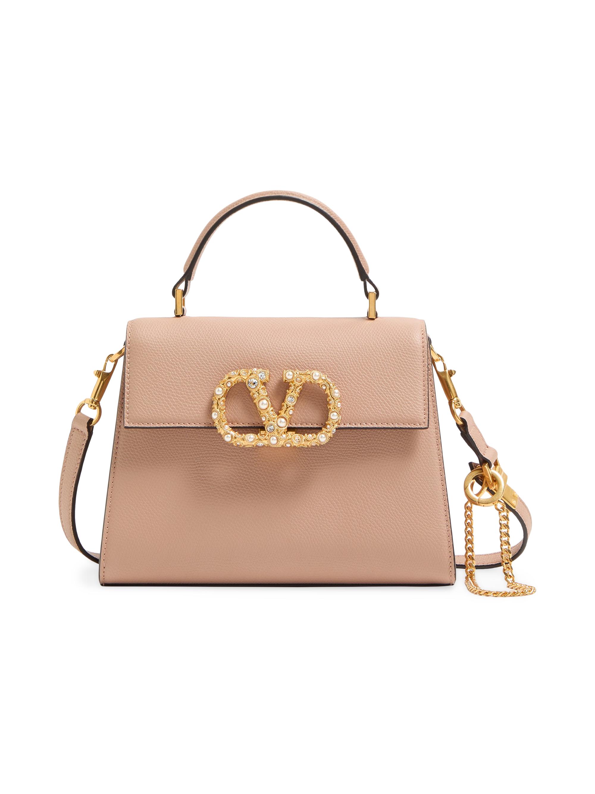 Valentino Garavani Women's VSling  Top Handle Bag in Grainy Calfskin - Rose Cannelle