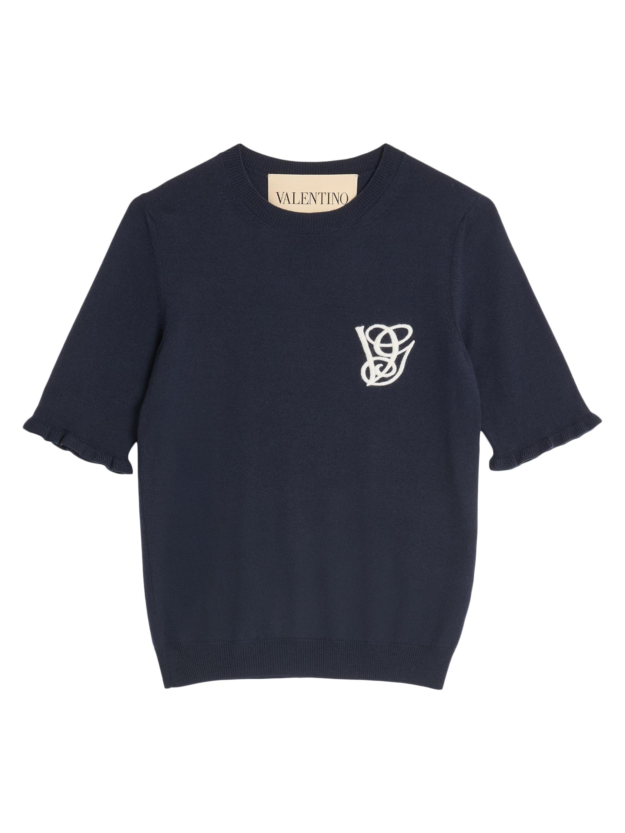 Valentino Garavani Women's Embroidered Wool Top - Night Cream