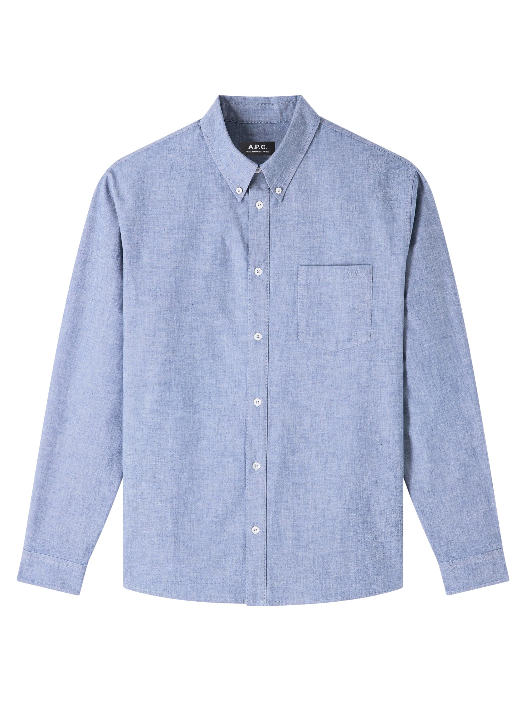A.P.C. Men's Edouard Brodee Cotton Shirt - Indigo