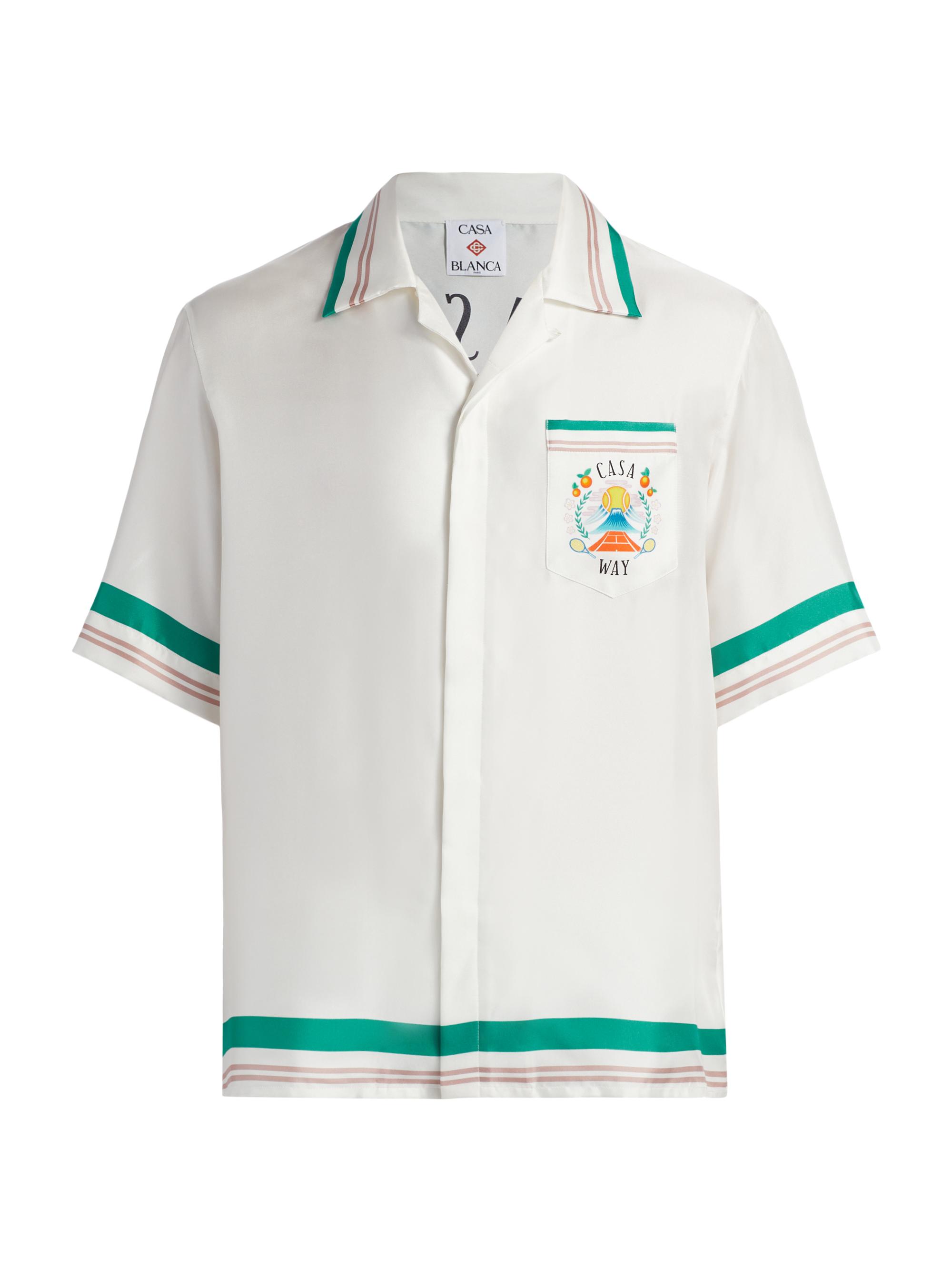 CASABLANCA カサブランカ　silk shirt Casablanca Cuban Collar Silk Shirt | Saks Fifth Avenue