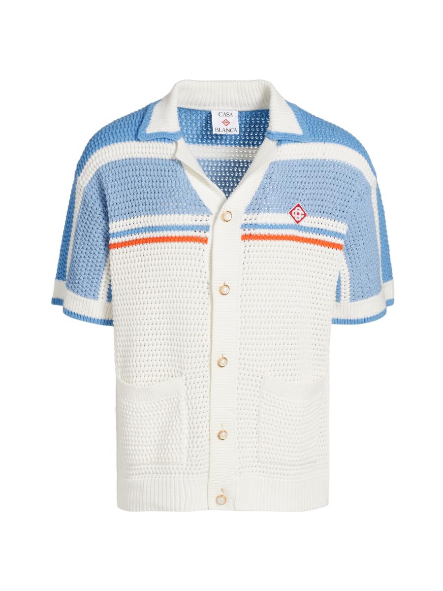 Casablanca Faux Crochet Cotton Shirt | Saks Fifth Avenue