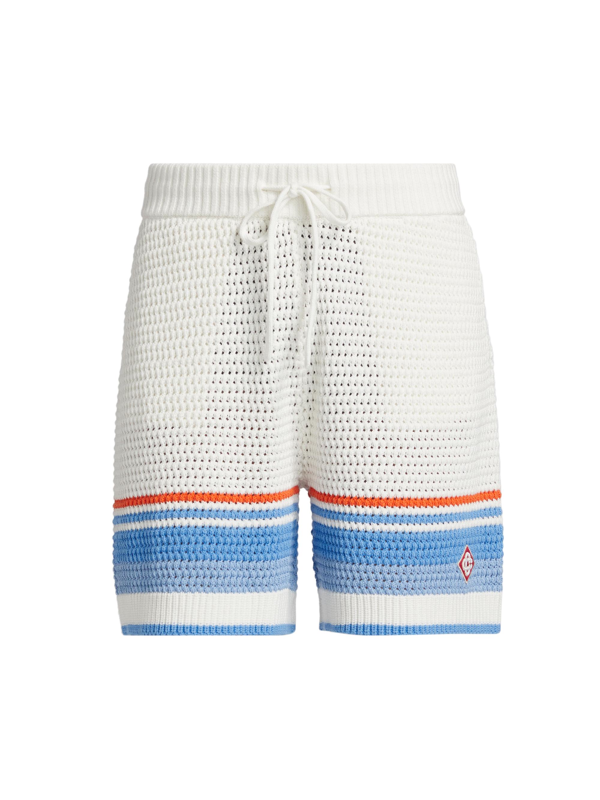 Casablanca Men's Faux Crochet Shorts - Blue Multi