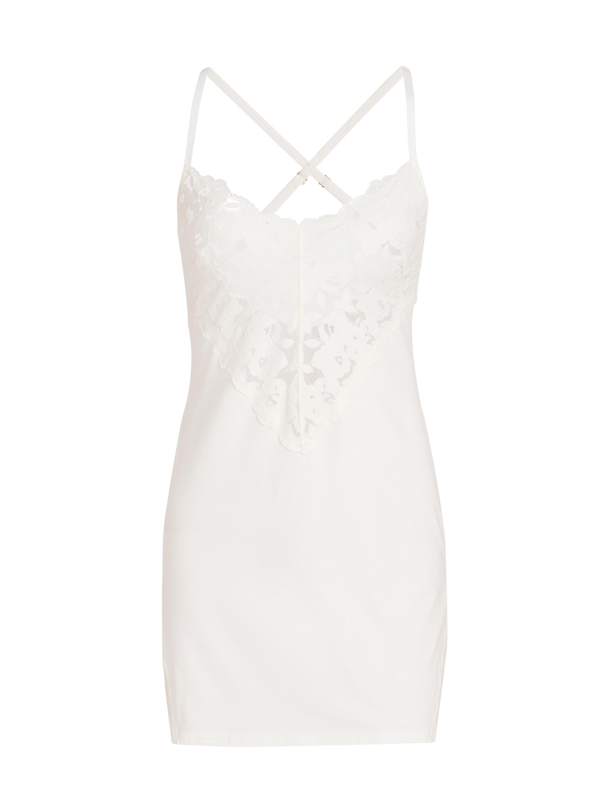 Cosabella Women's Romanza Inset Lace Cotton Slipdress - Moon