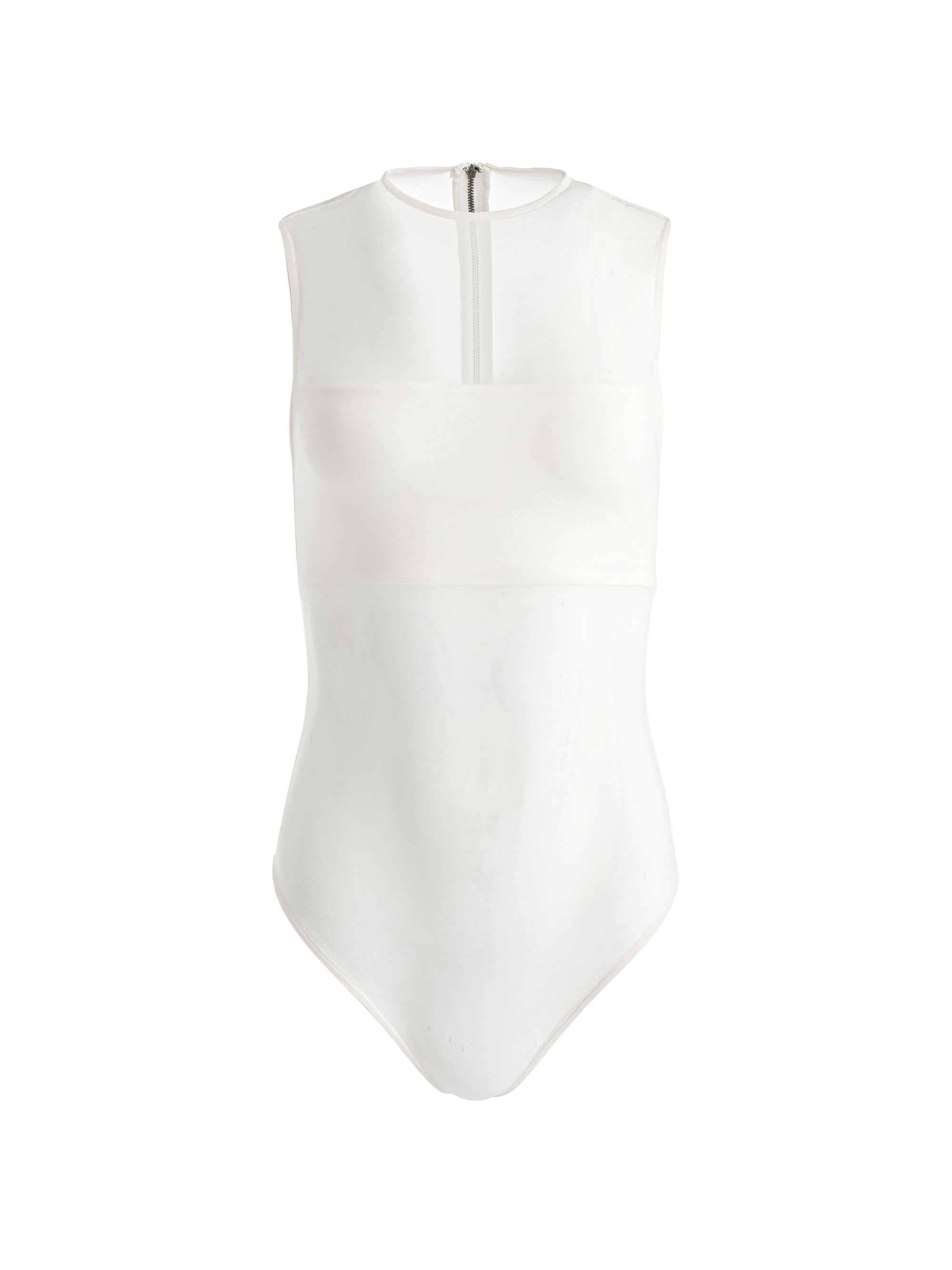 ALICE + OLIVIA Women's Bandeau Sleeveless Mesh Bodysuit - Off White