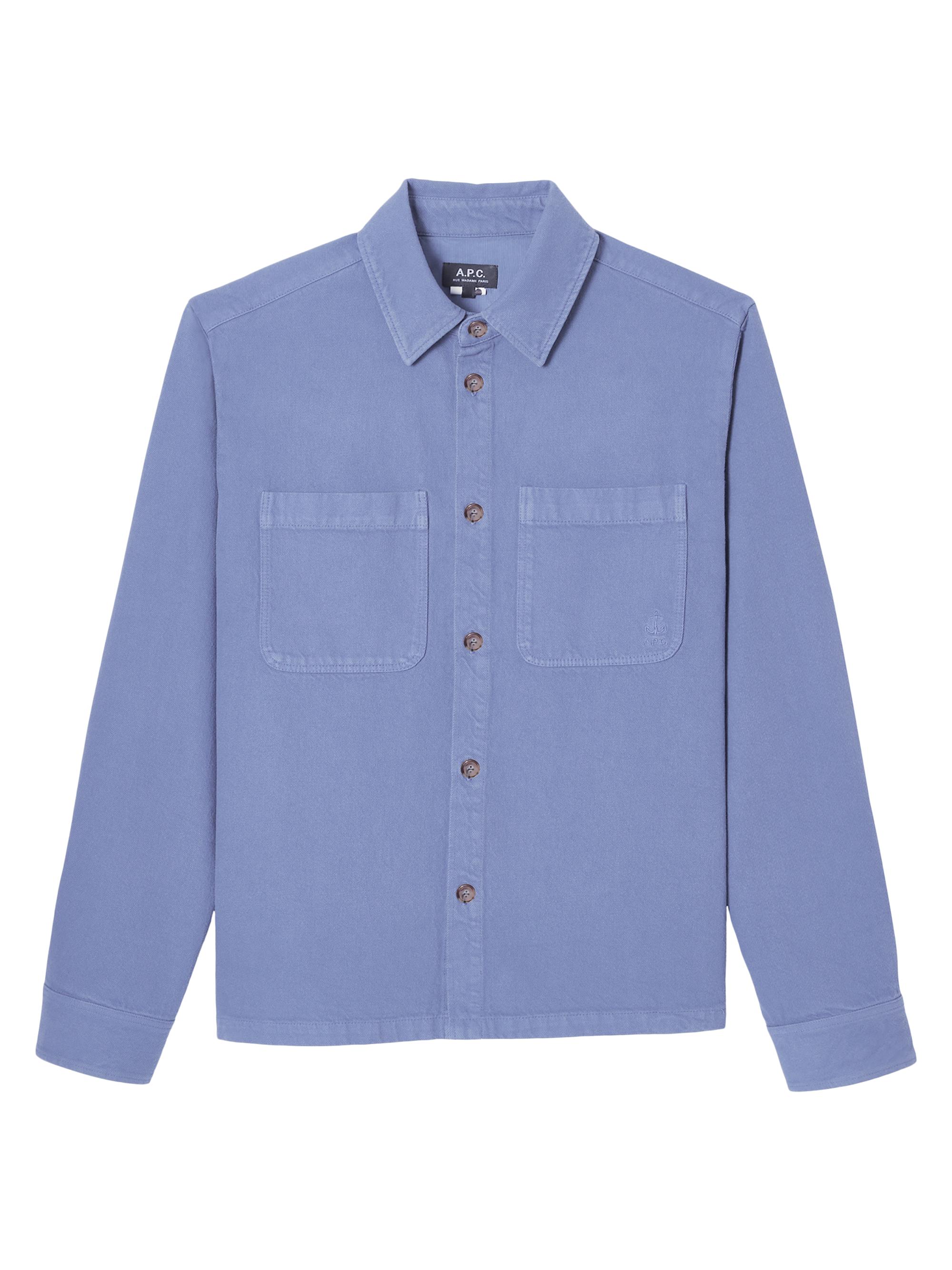 A.P.C. Men's Leon Cotton Shirt Jacket - Blue