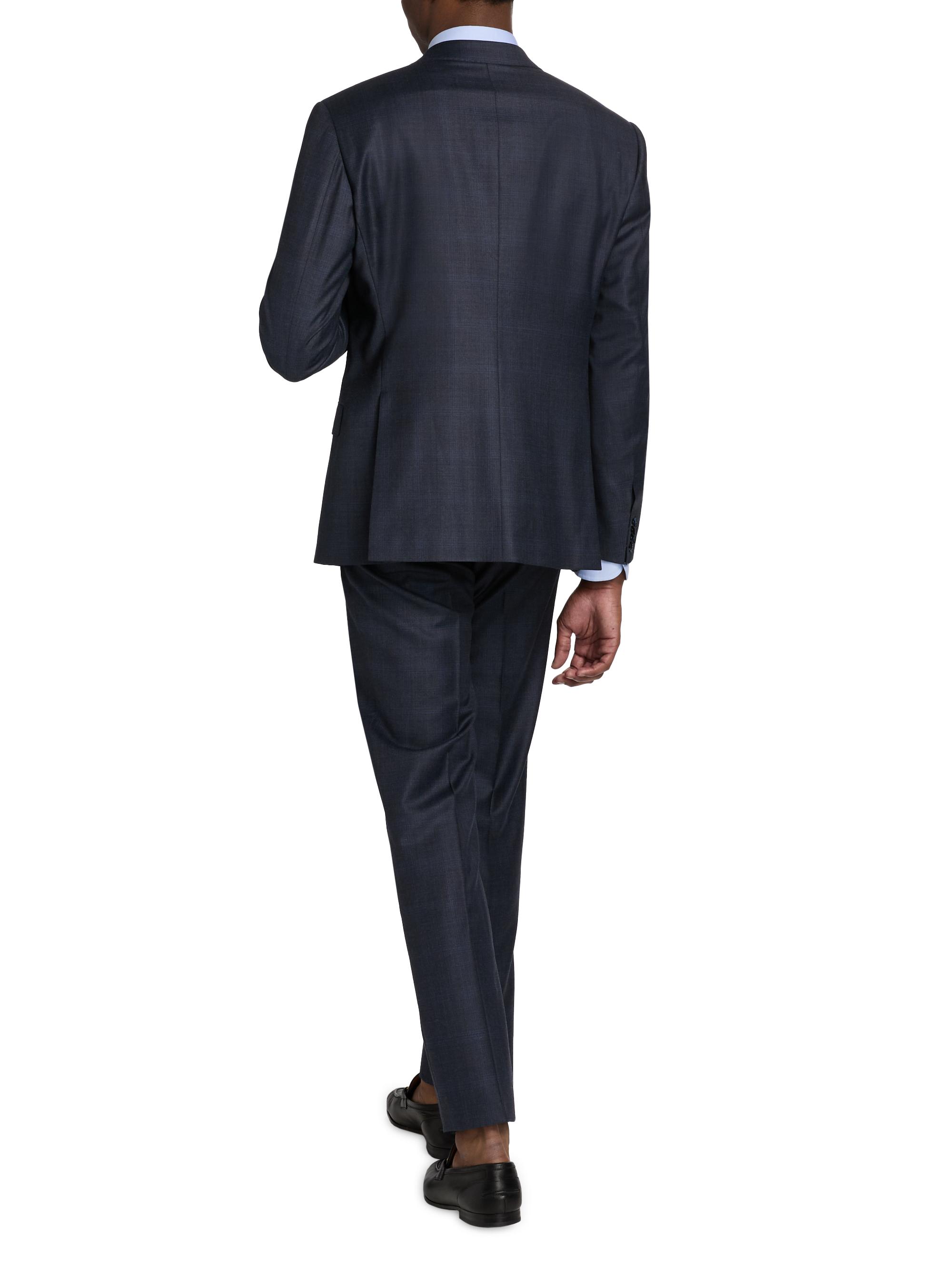 Giorgio Armani Men's Windowpane Plaid Wool-Silk Suit - Dark Blue | Thumbnail 5