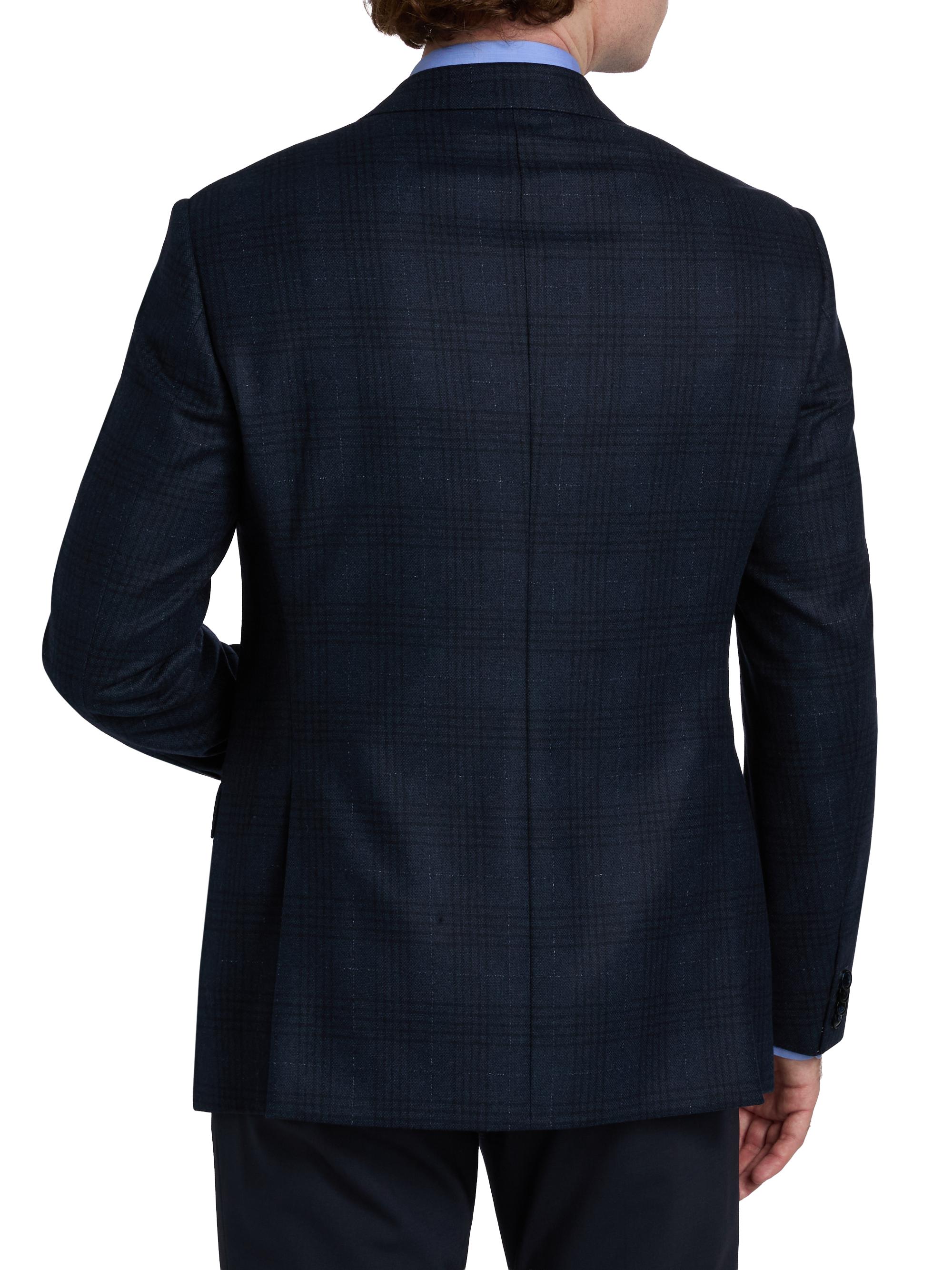 Giorgio Armani Men's Windowpane Plaid Wool-Blend Sport Coat - Navy | Thumbnail 5