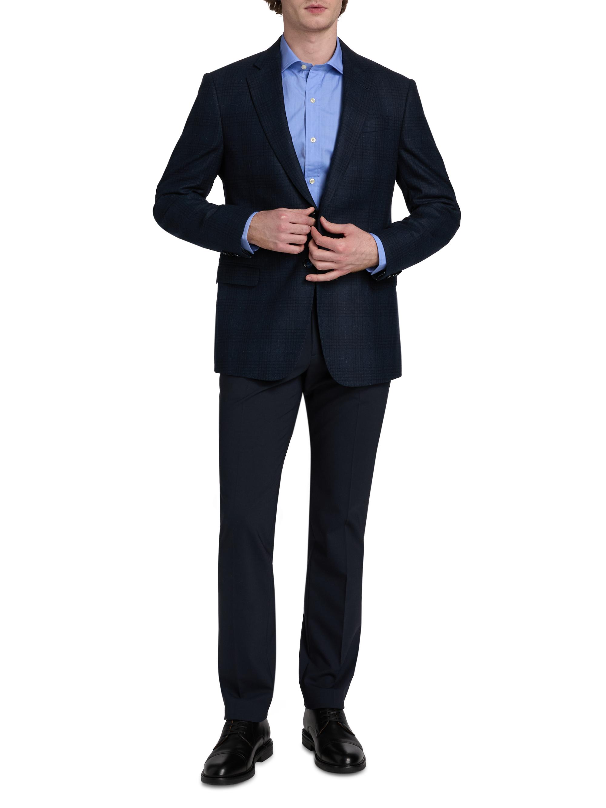 Giorgio Armani Men's Windowpane Plaid Wool-Blend Sport Coat - Navy | Thumbnail 2