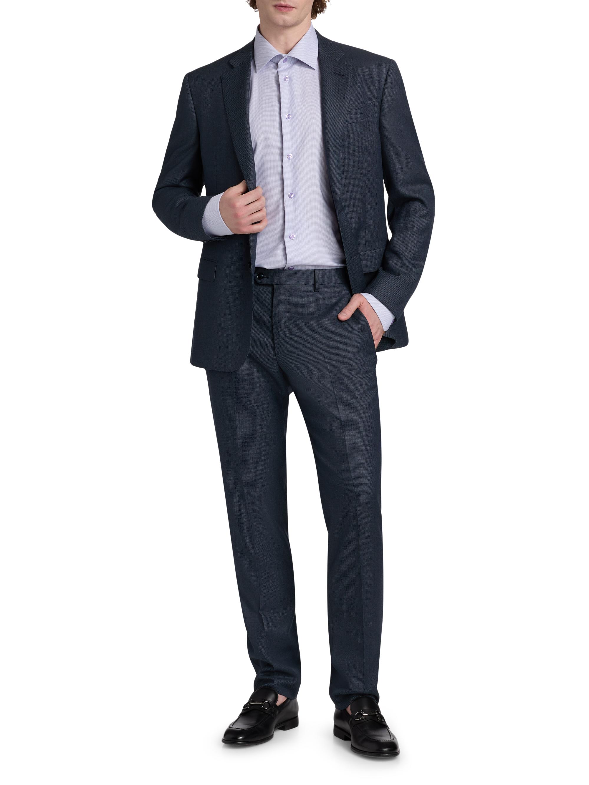 Giorgio Armani Nailhead Wool-Cashmere Suit | Saks Fifth Avenue
