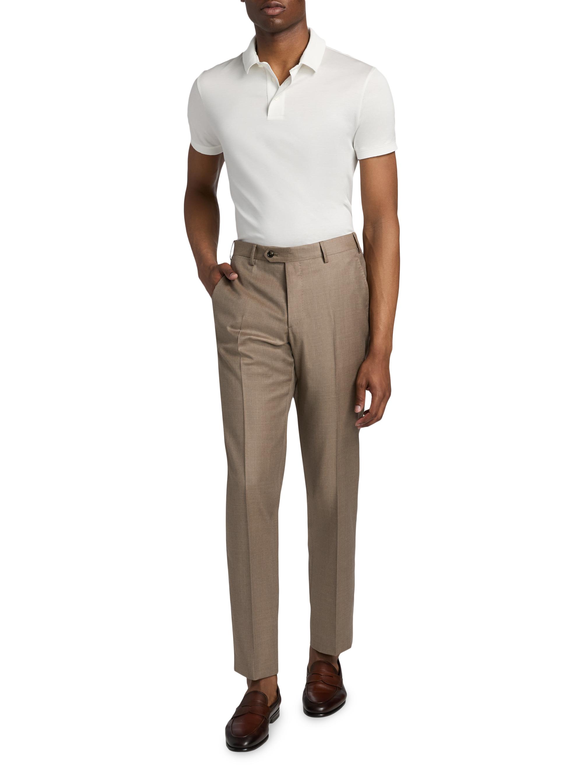 パンツ Giorgio Armani wool slacks made in Italy Giorgio Armani Wool Flat-Front Trousers | Saks Fifth Avenue