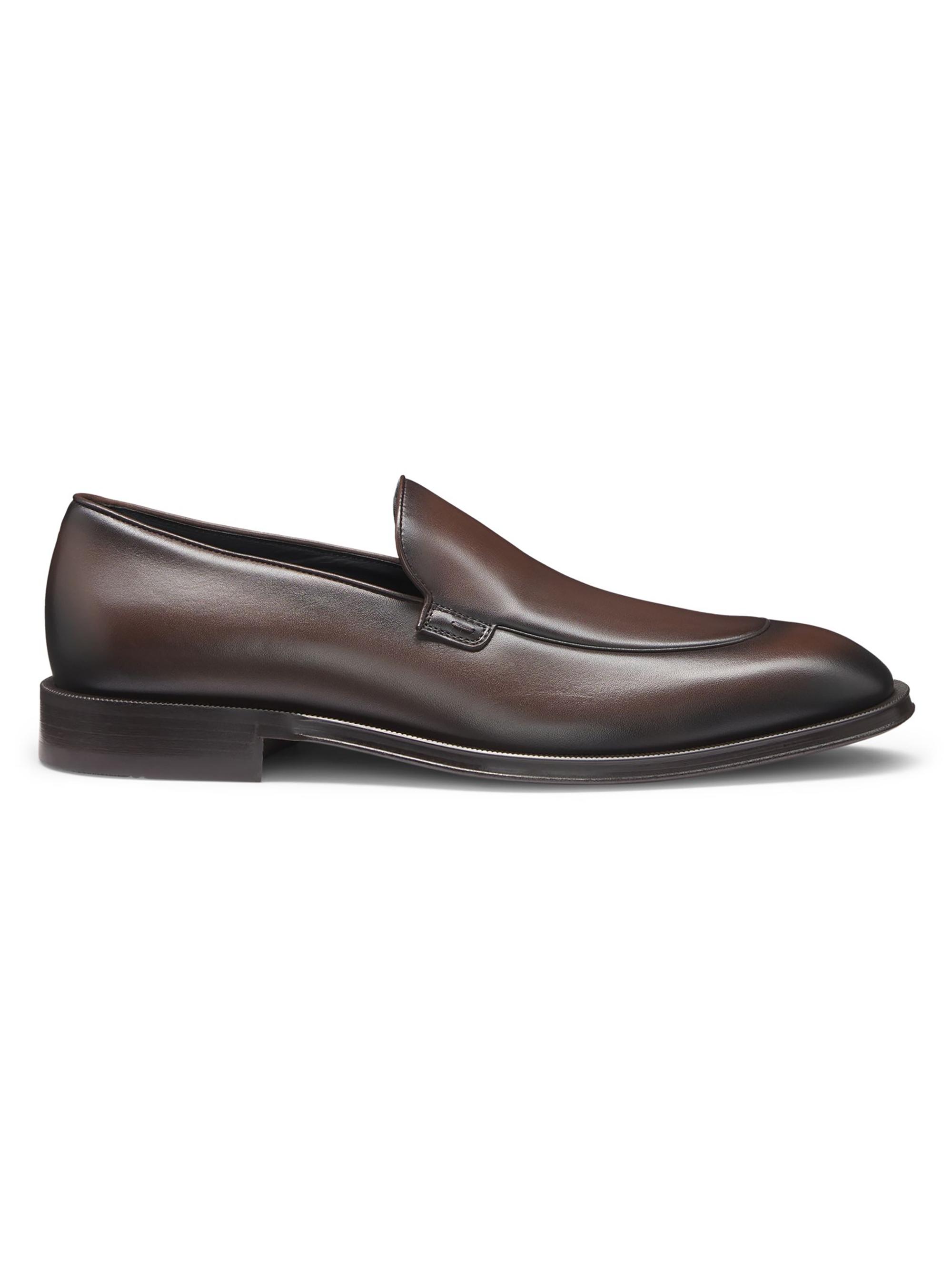 BOSS Men's Leather Loafers with Apron Toe - Brown