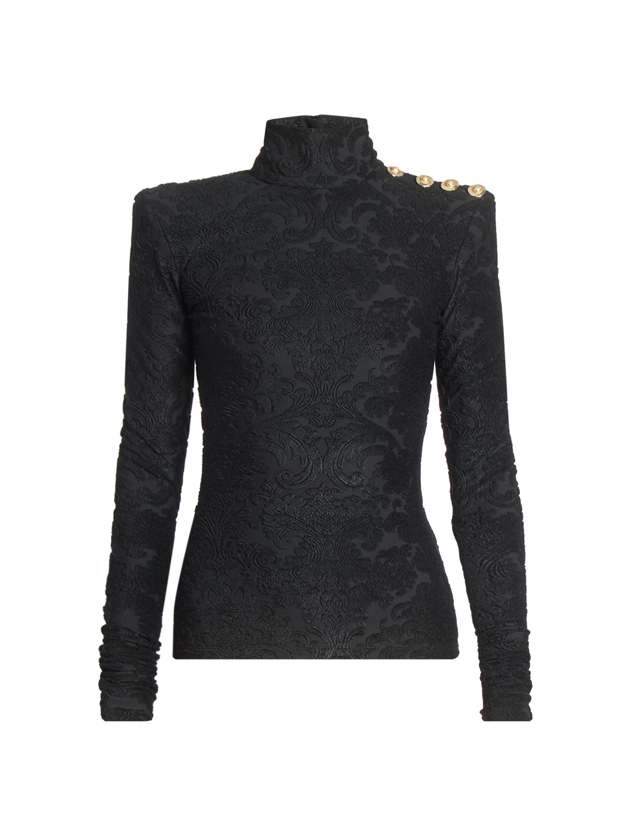 Balmain Women's Baroque Jacquard Top - Noir